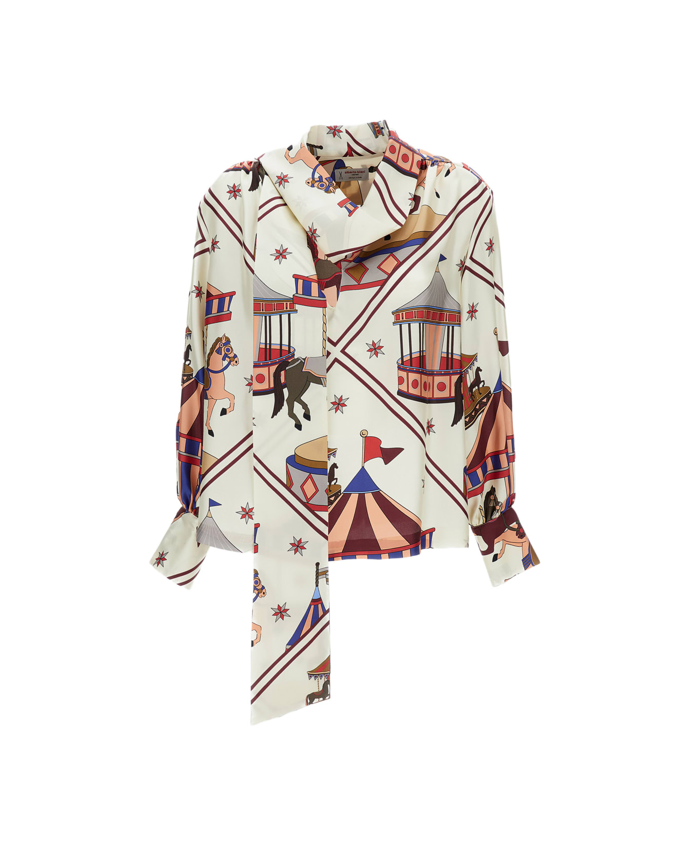 Alberto Biani Printed Silk Blouse - Beige