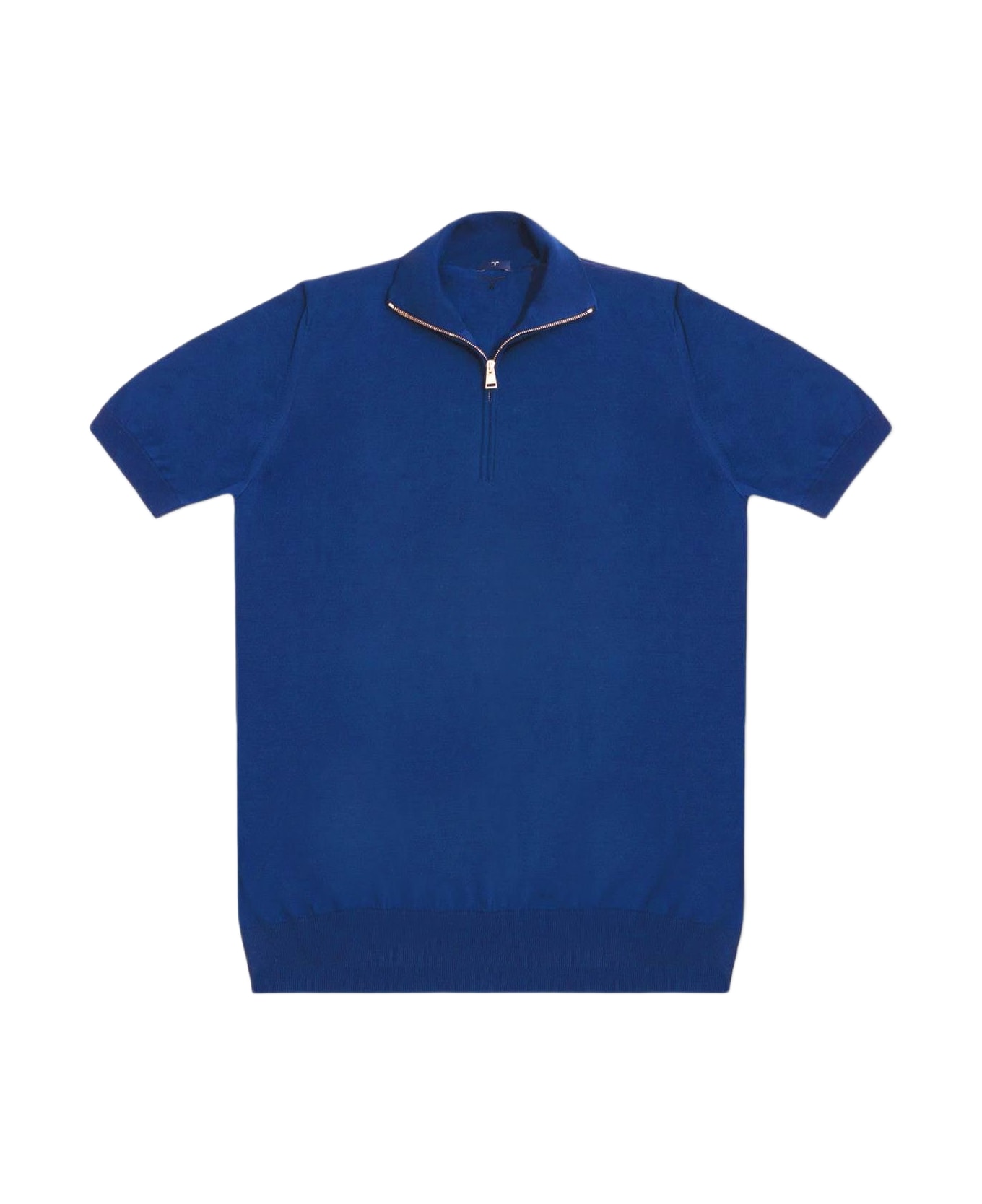 Larusmiani Paul T-shirt With Zip Sweater - Blue