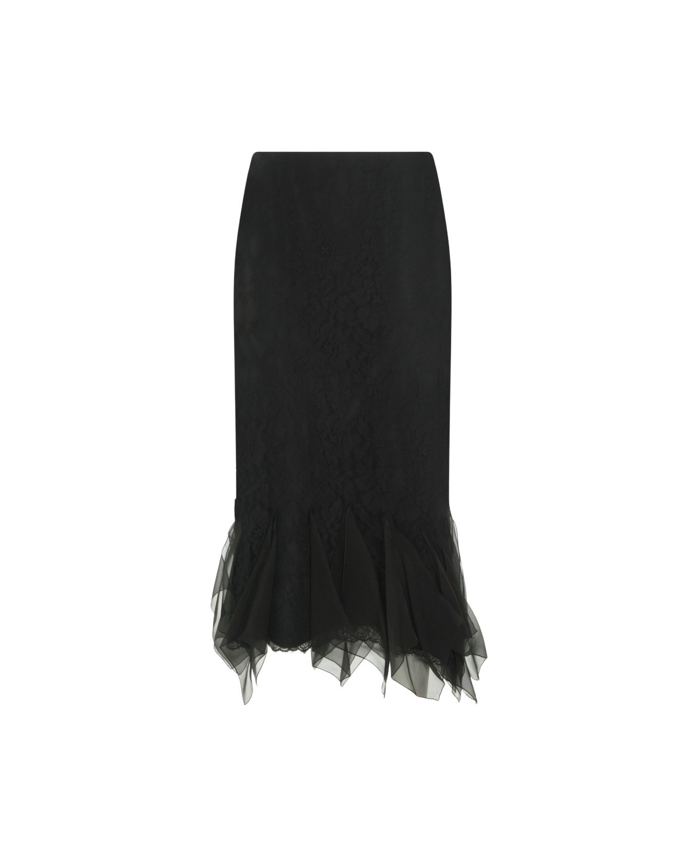 Valentino Black Silk Skirt - Black
