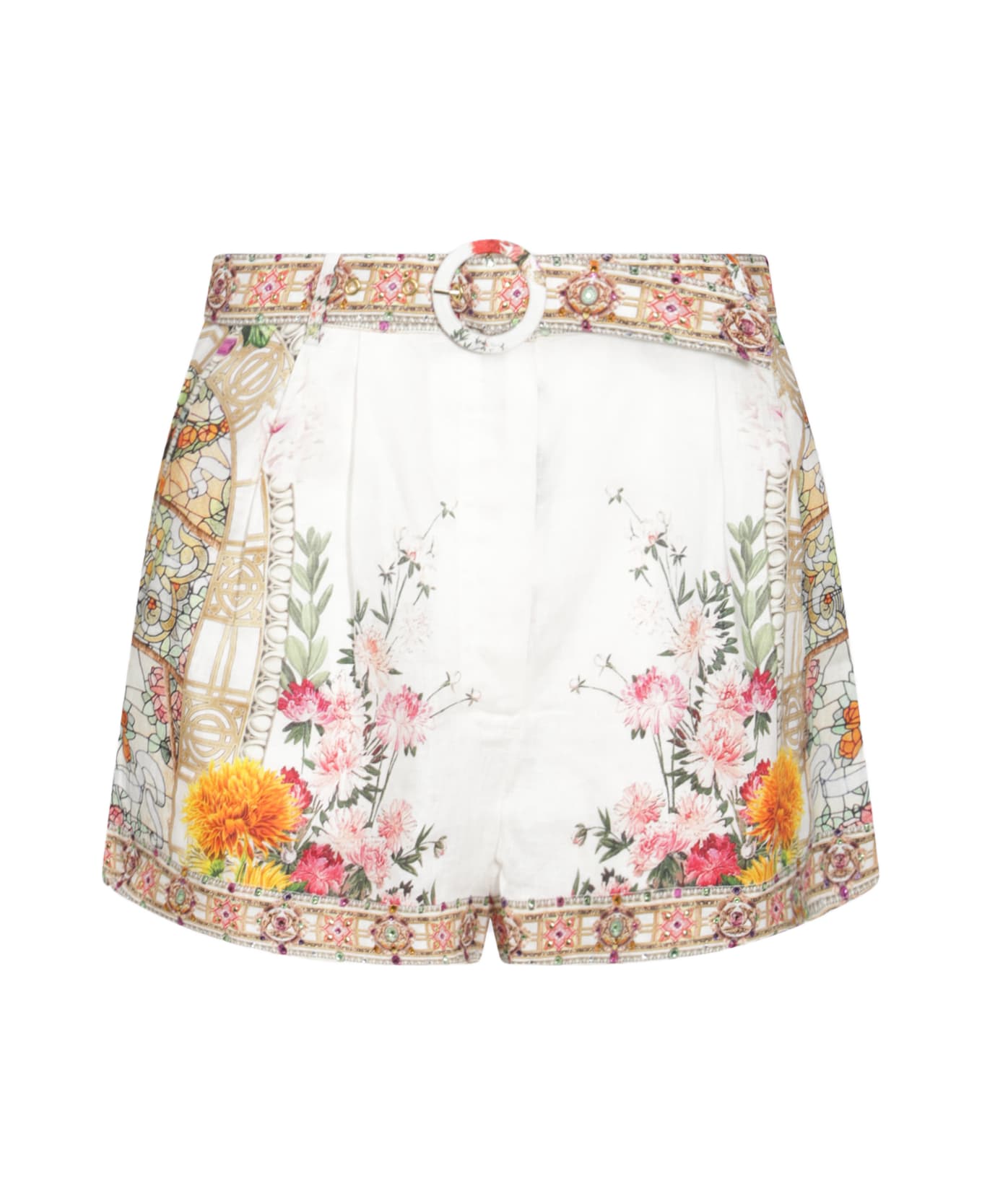Camilla White Silk Shorts - EGYPTIAN ROSE