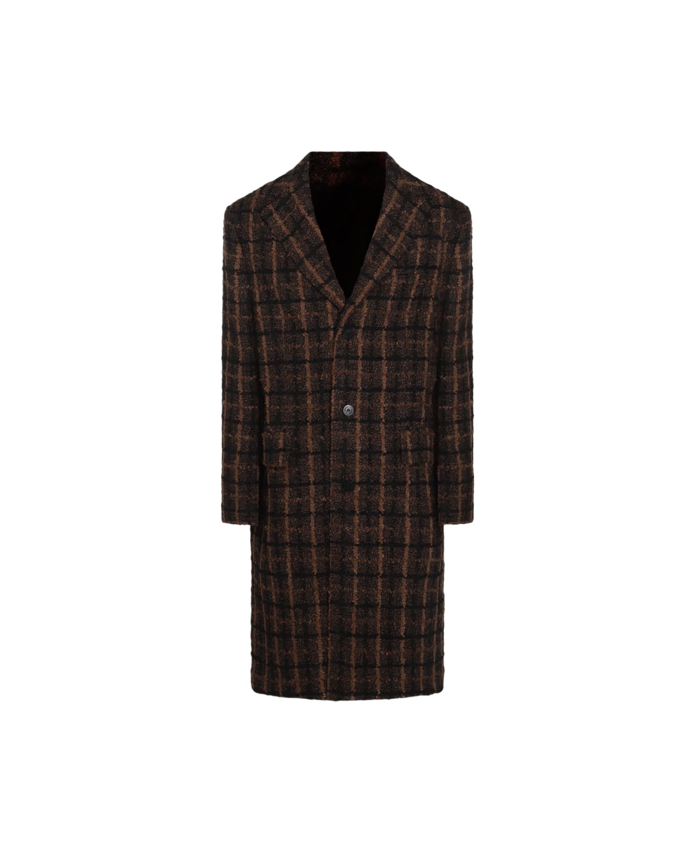 Versace Boucle Tweed Coat - Brown