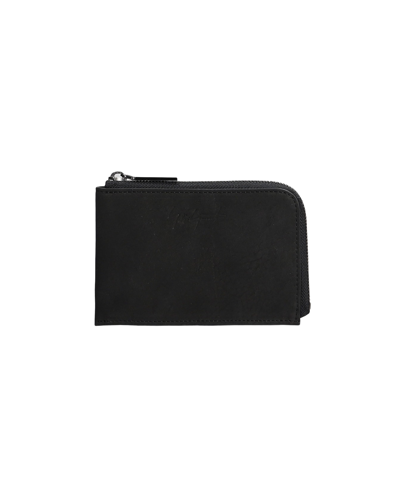 Yohji Yamamoto Wallet In Black Leather - black