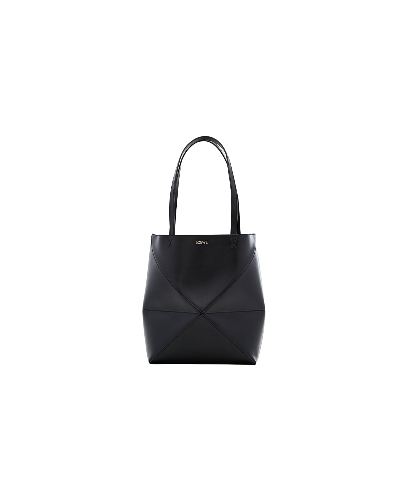 Loewe Medium Puzzle Leather Tote Bag - Black