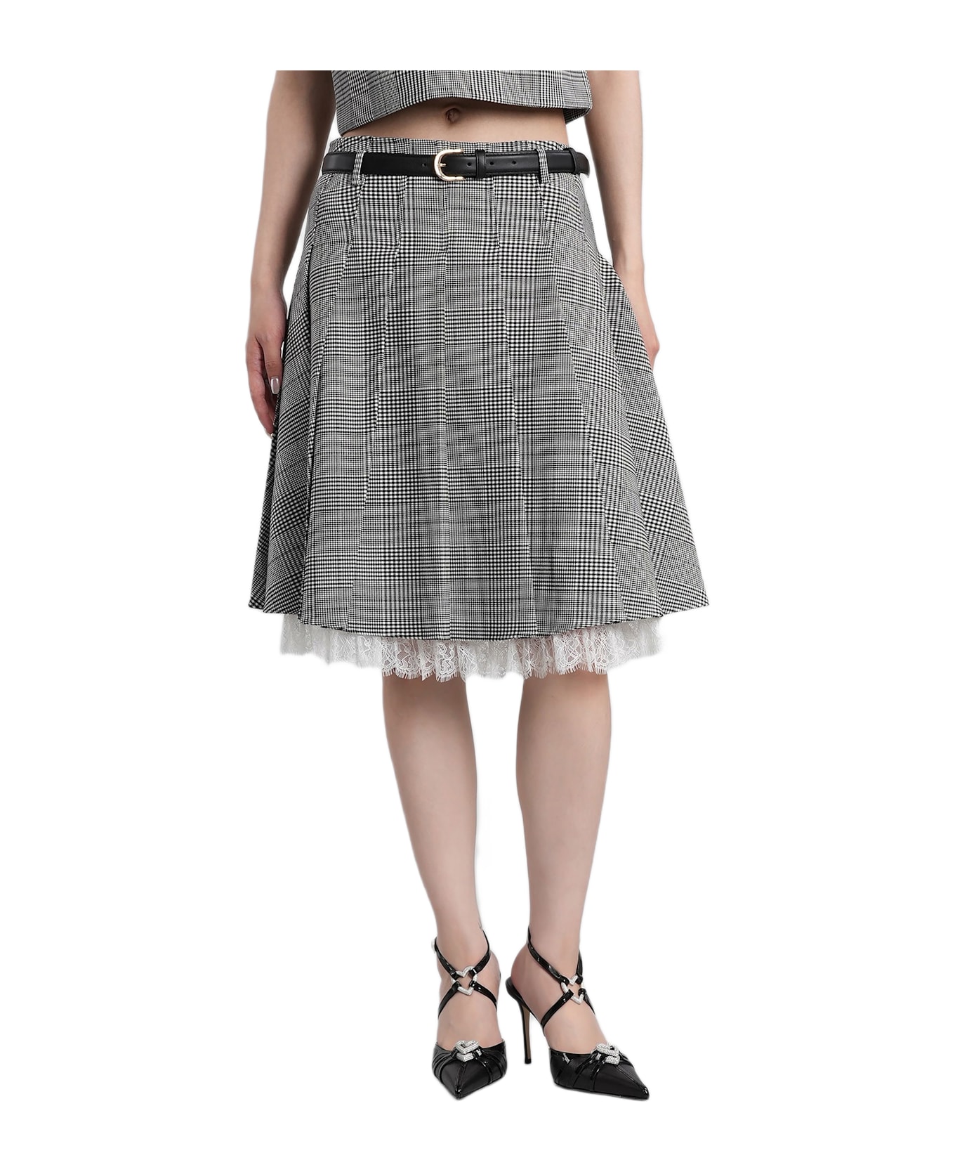 self-portrait Skirt In Black Polyester - BLACK
