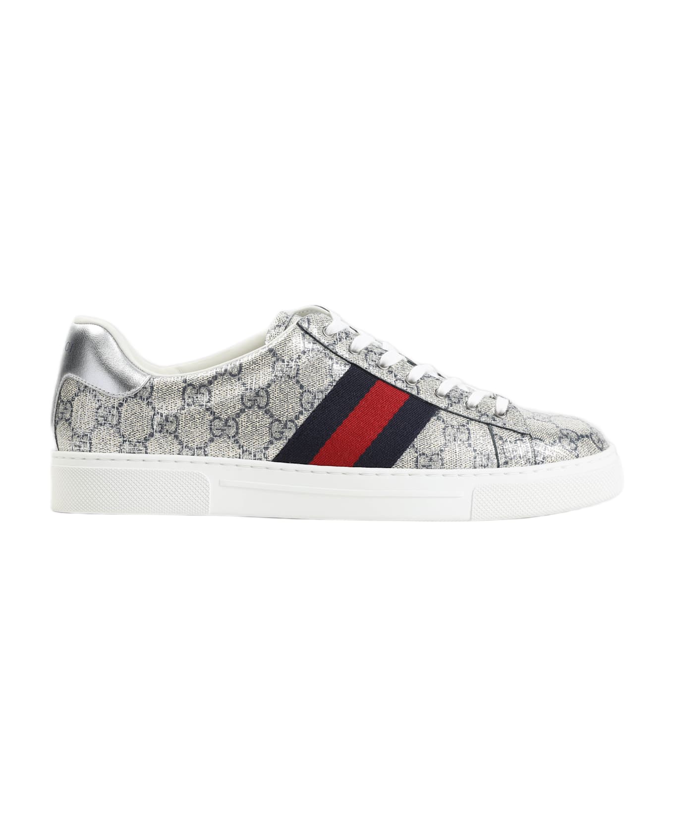 Gucci Ace Lurex Sneakers - Beige Blue Silver