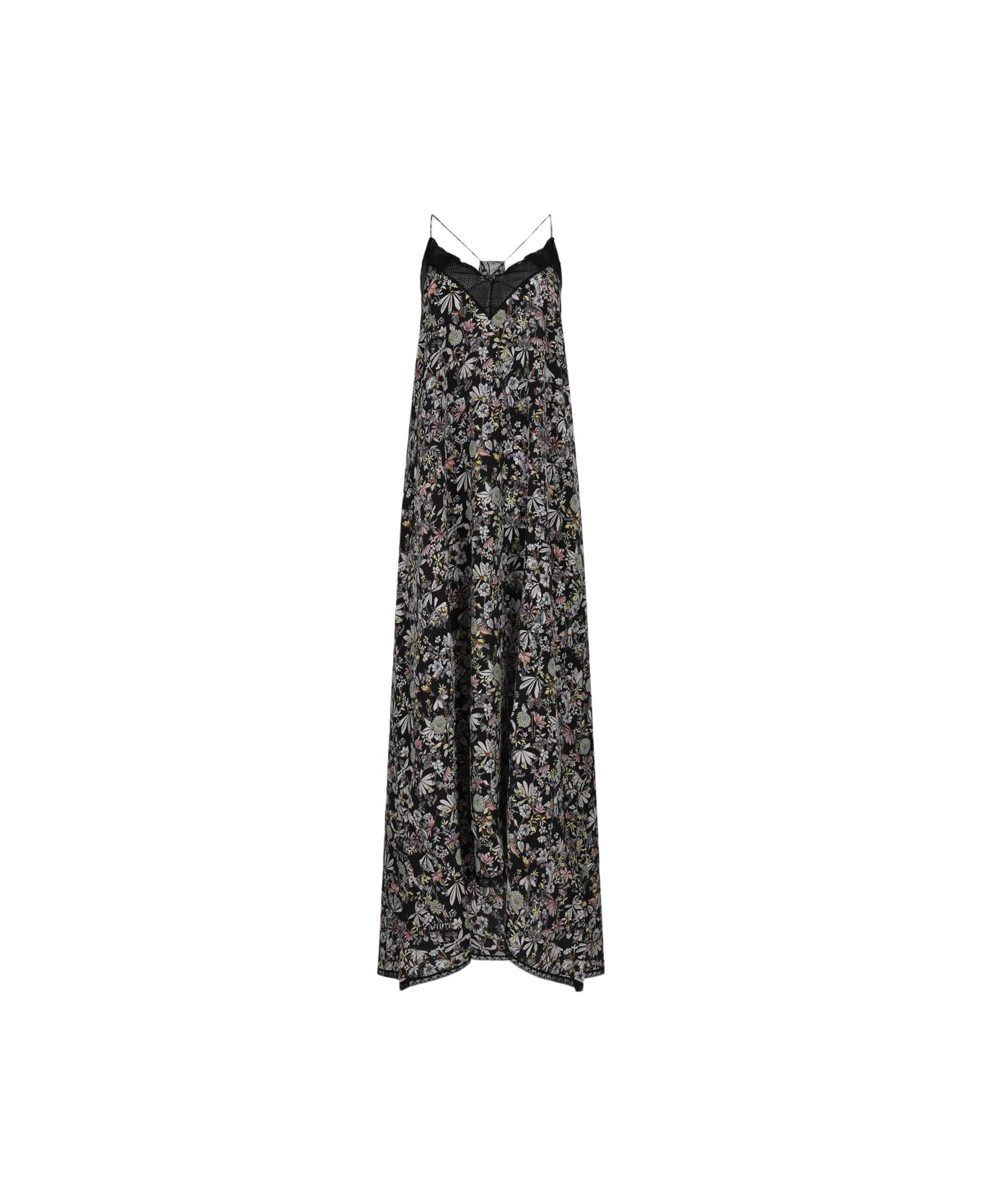 Zadig & Voltaire Multicolor Silk Maxi Dress - Black ワンピース＆ドレス