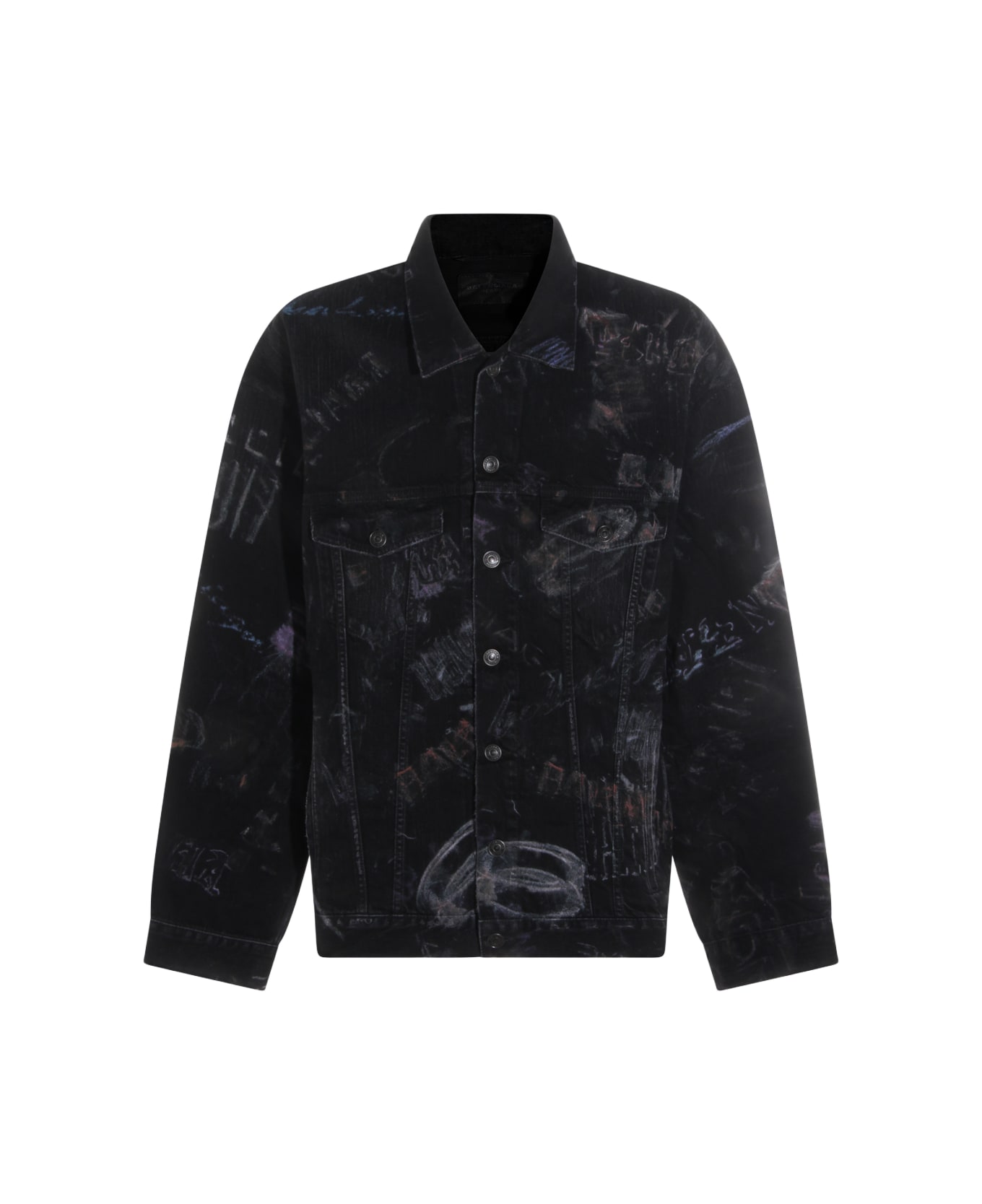Balenciaga Black Cotton Denim Jacket - Black