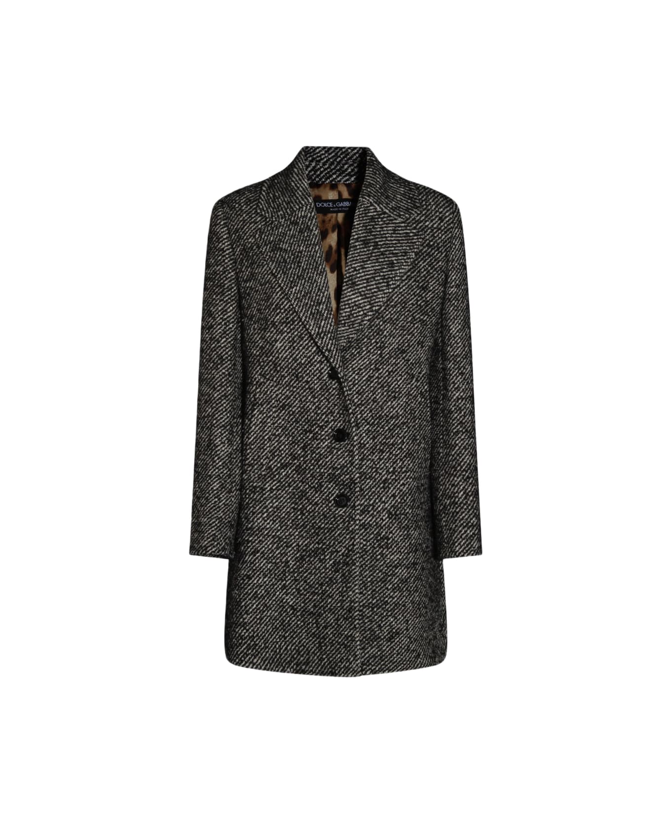 Dolce 
Gabbana Grey Wool Coat - Grey
