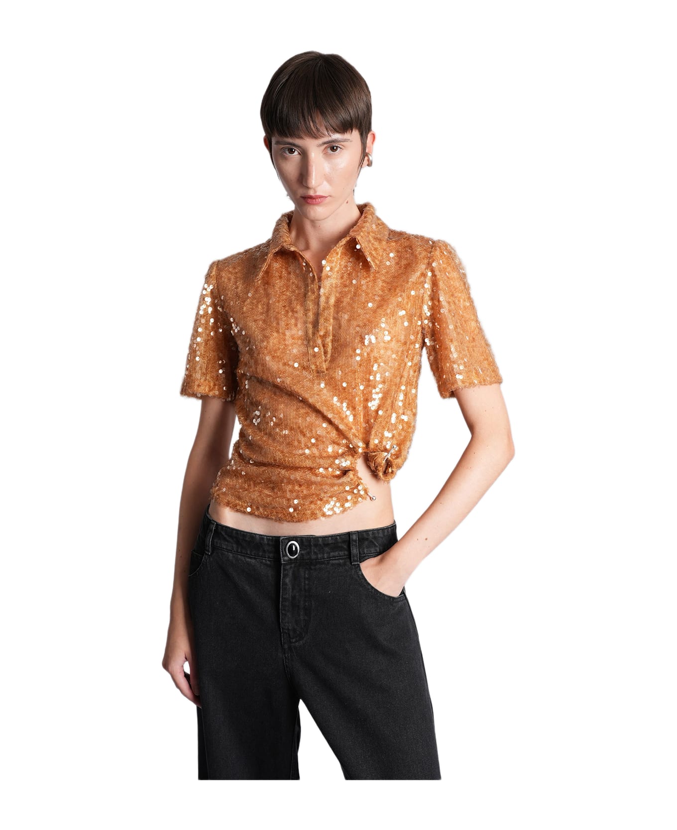 Christopher Esber Polo In Gold Polyester - gold