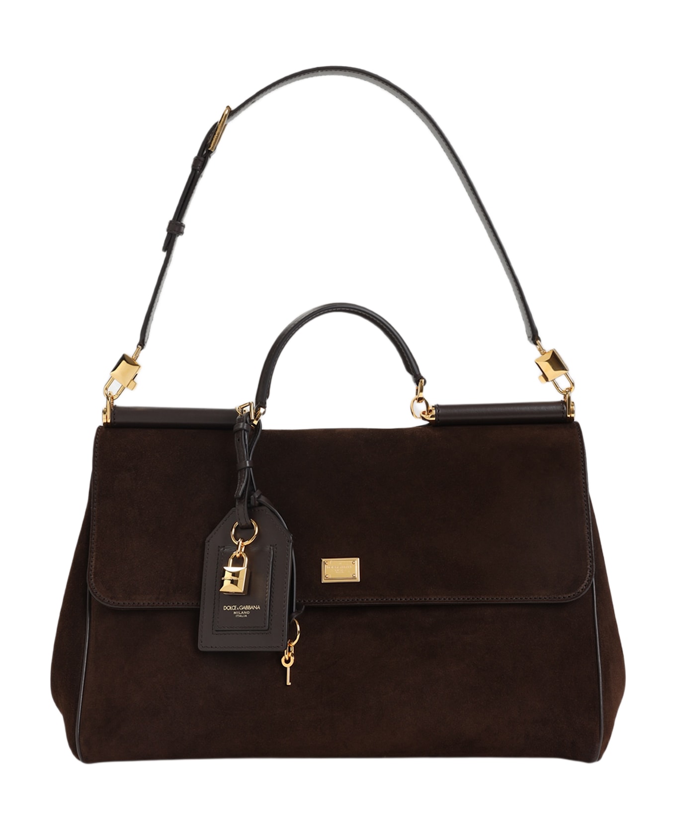 Dolce 
Gabbana Sicily Soft Suede Bag - Ebano Moro