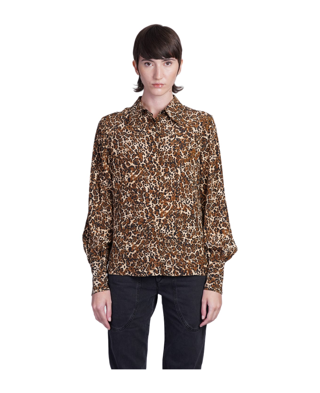 Isabel Marant Teysa Shirt In Animalier Silk - Animalier
