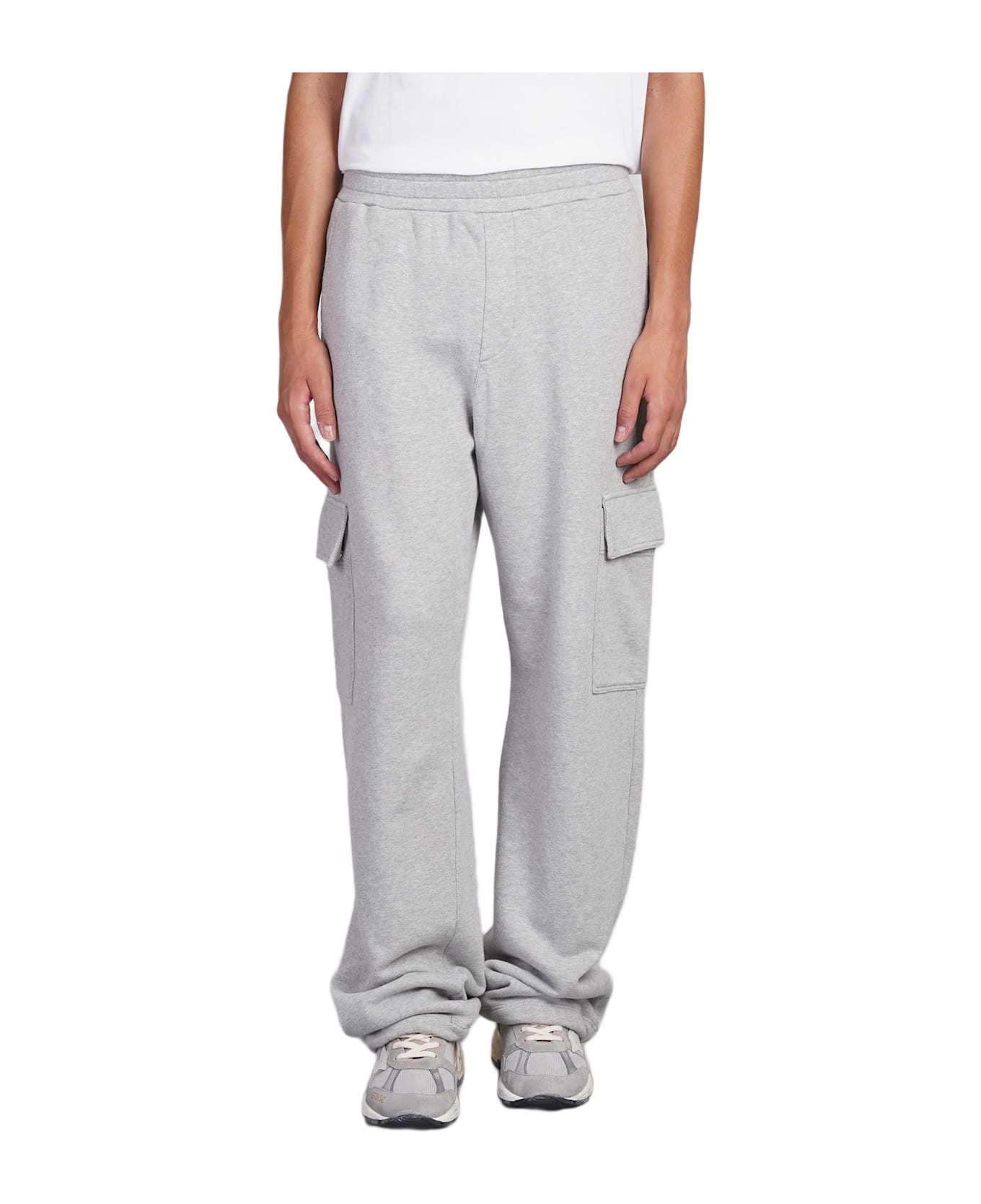 Golden Goose Pants In Grey Cotton - MELANGE GREY
