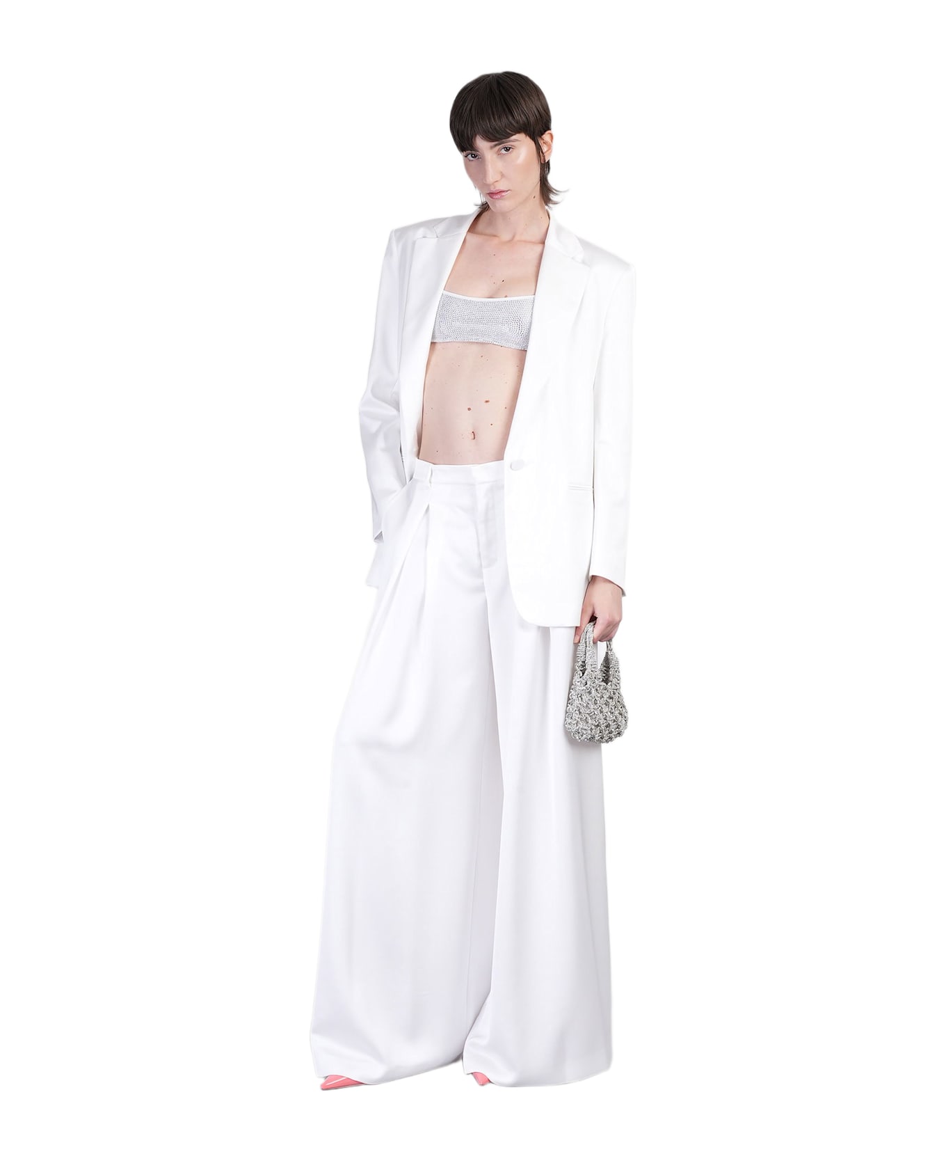 The Andamane Tara Pants In White Polyester - white