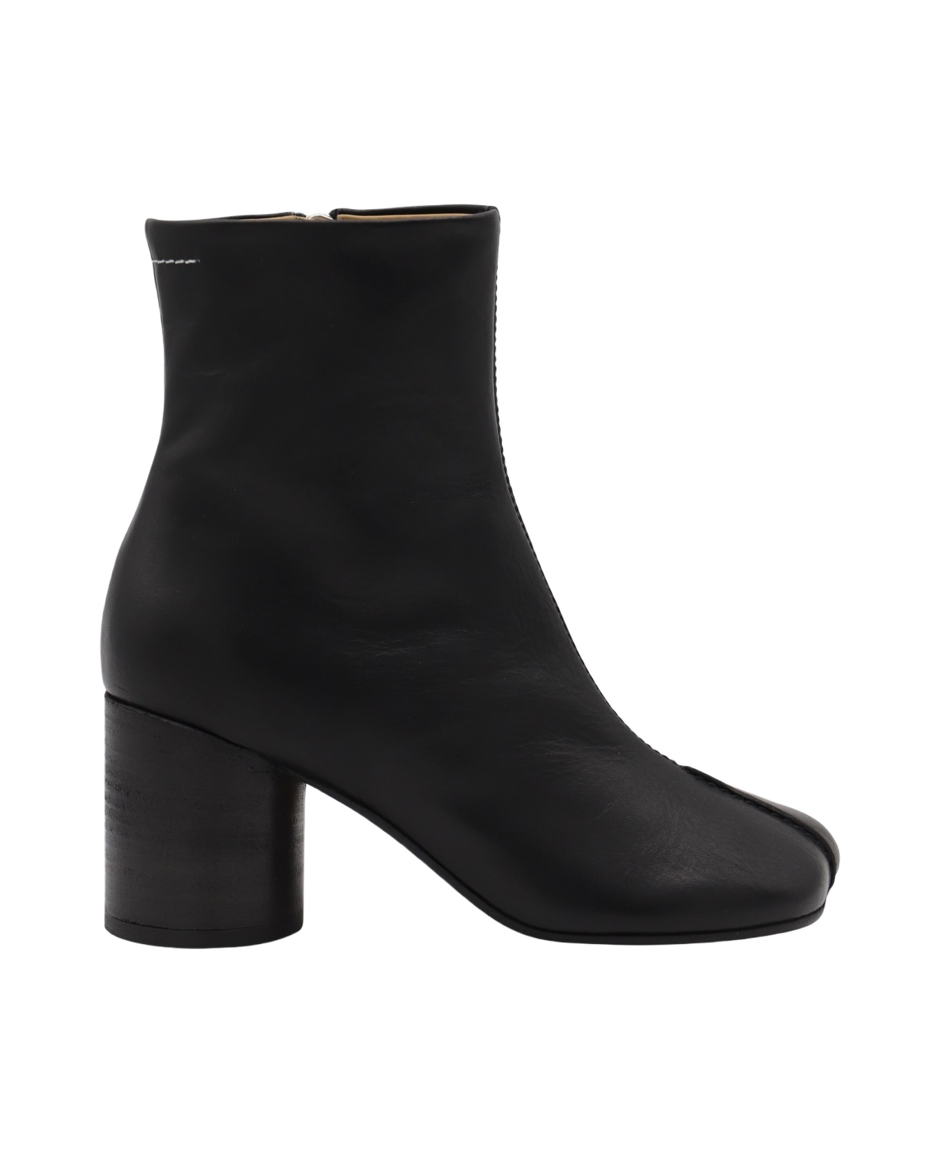 MM6 Maison Margiela Black Leather Boots - Black