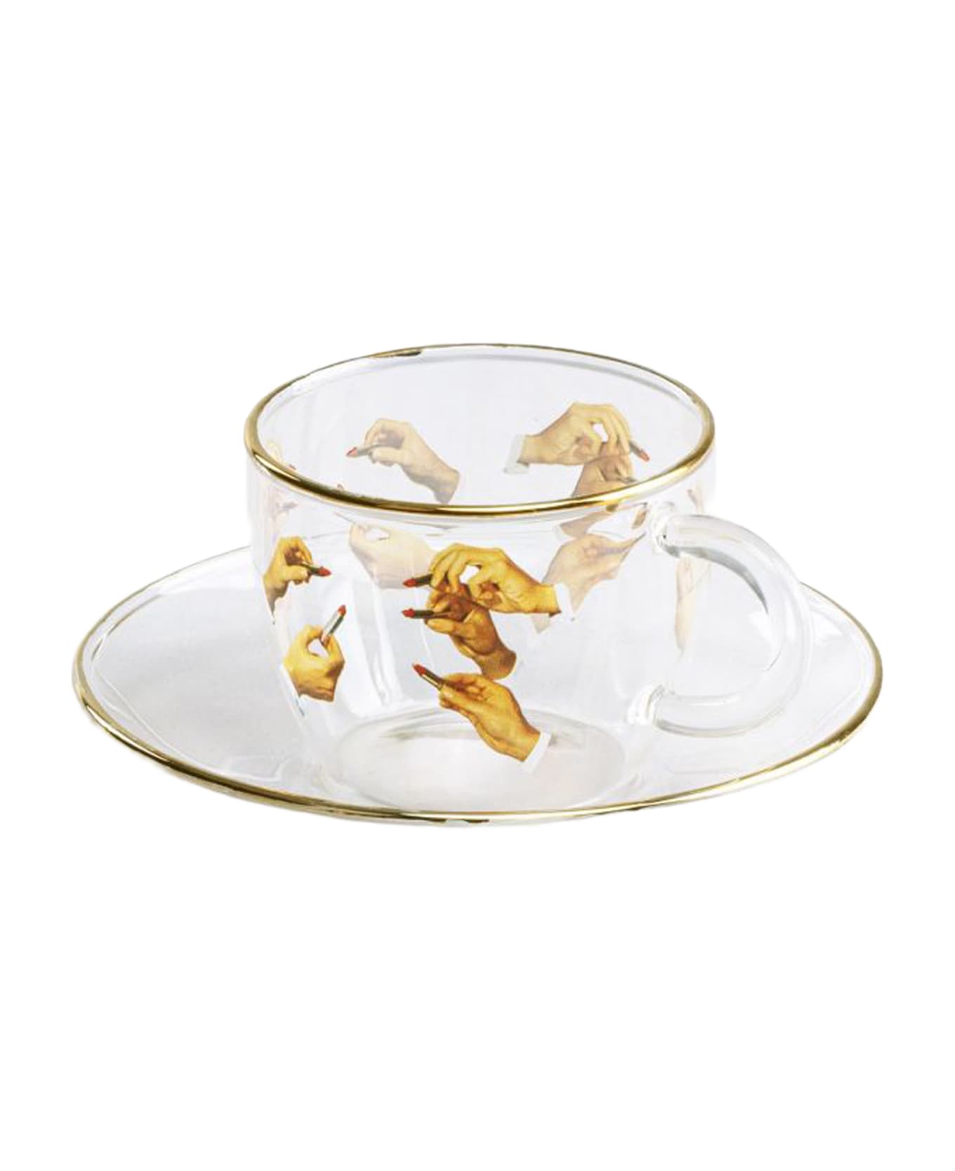 Seletti 'lipstick' Cup And Plate - Transparent