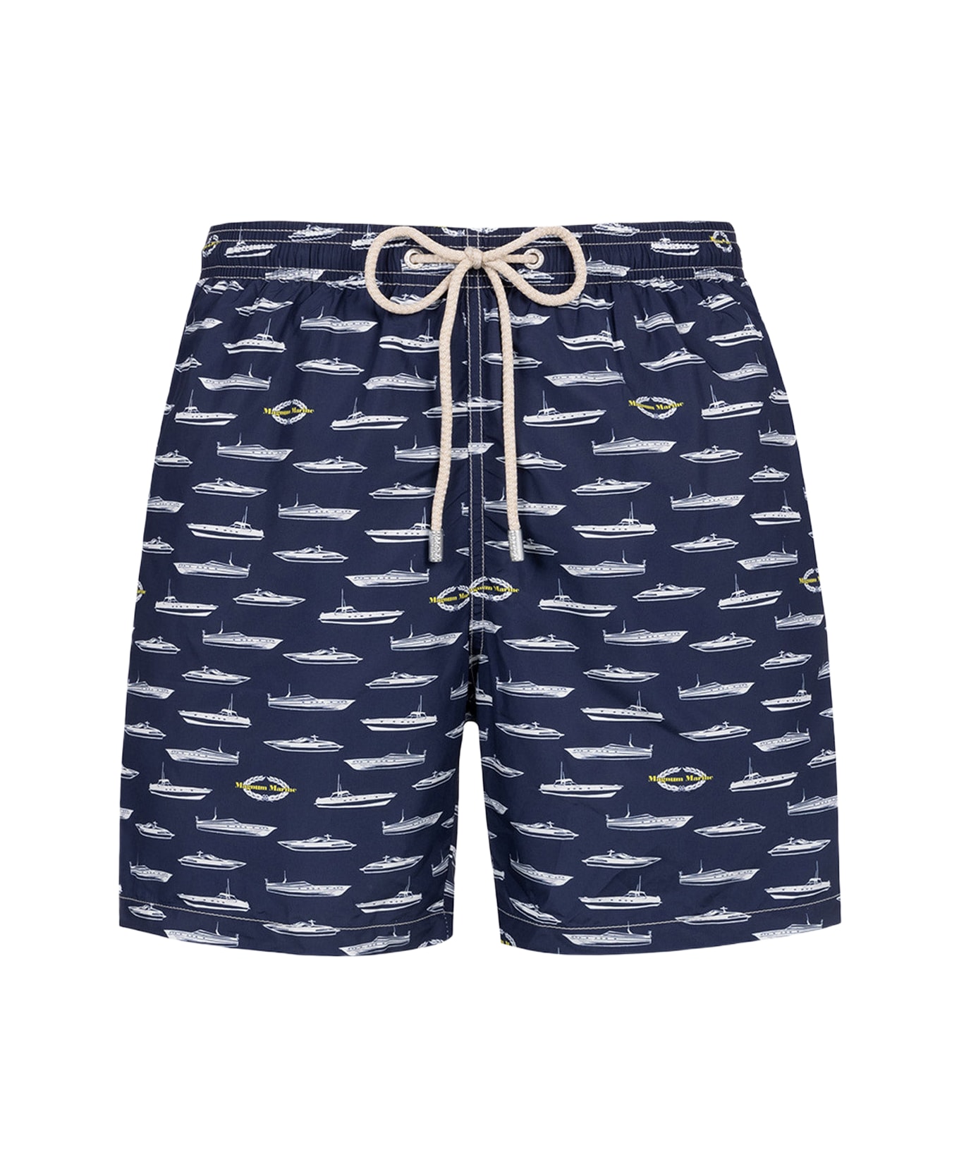 MC2 Saint Barth Man Light Fabric Swim Shorts With Magnum Marine Print | Magnum Marine Special Edition - BLUE