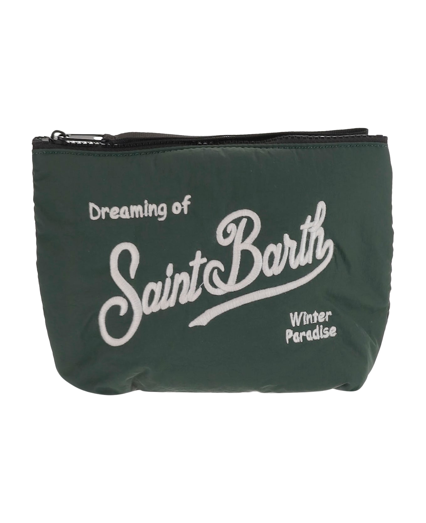 MC2 Saint Barth Aline Puffer Clutch Bag With Logo - Green