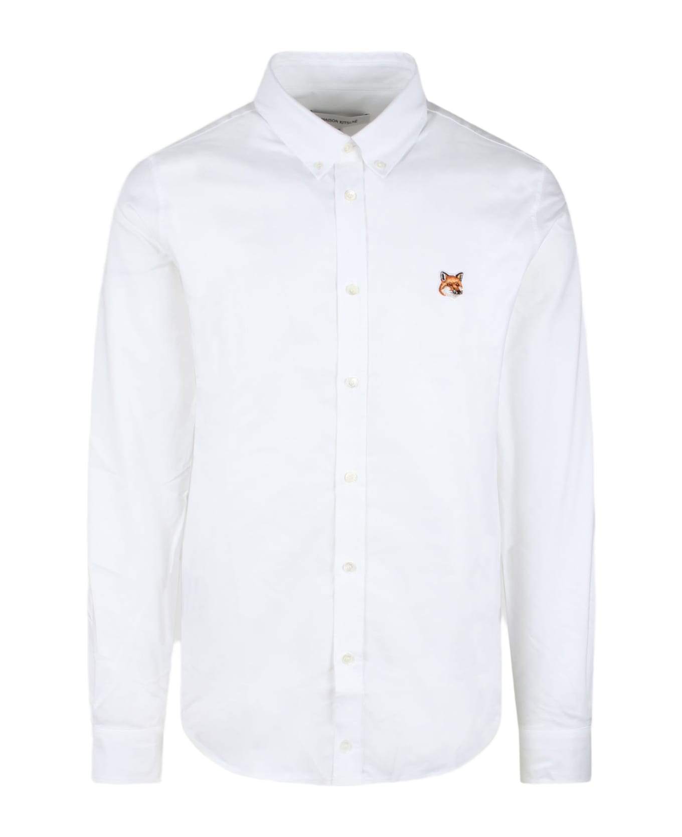 Maison Kitsuné Fox Head Patch Button Down Classic Shirt - White シャツ