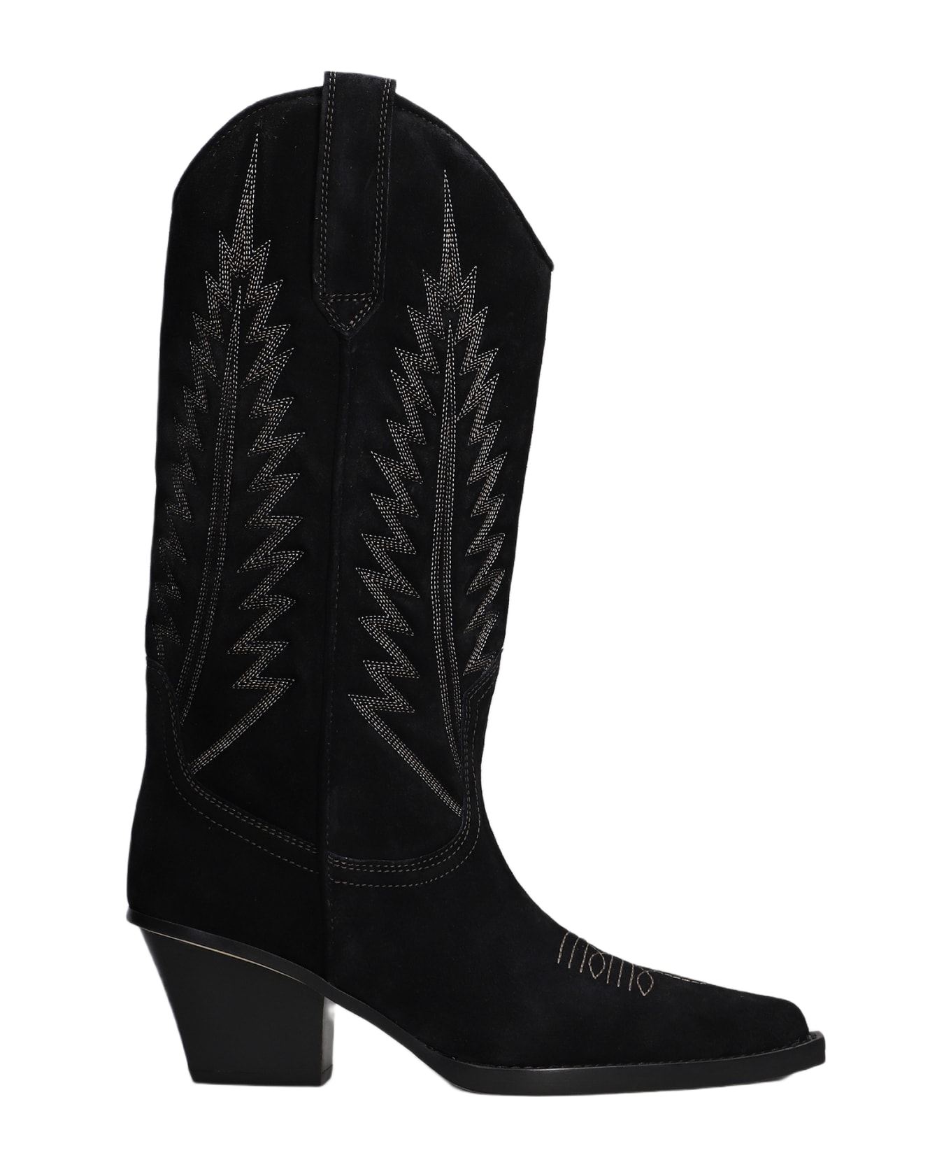 Paris Texas Rosario Texan Boots In Black Suede - Black