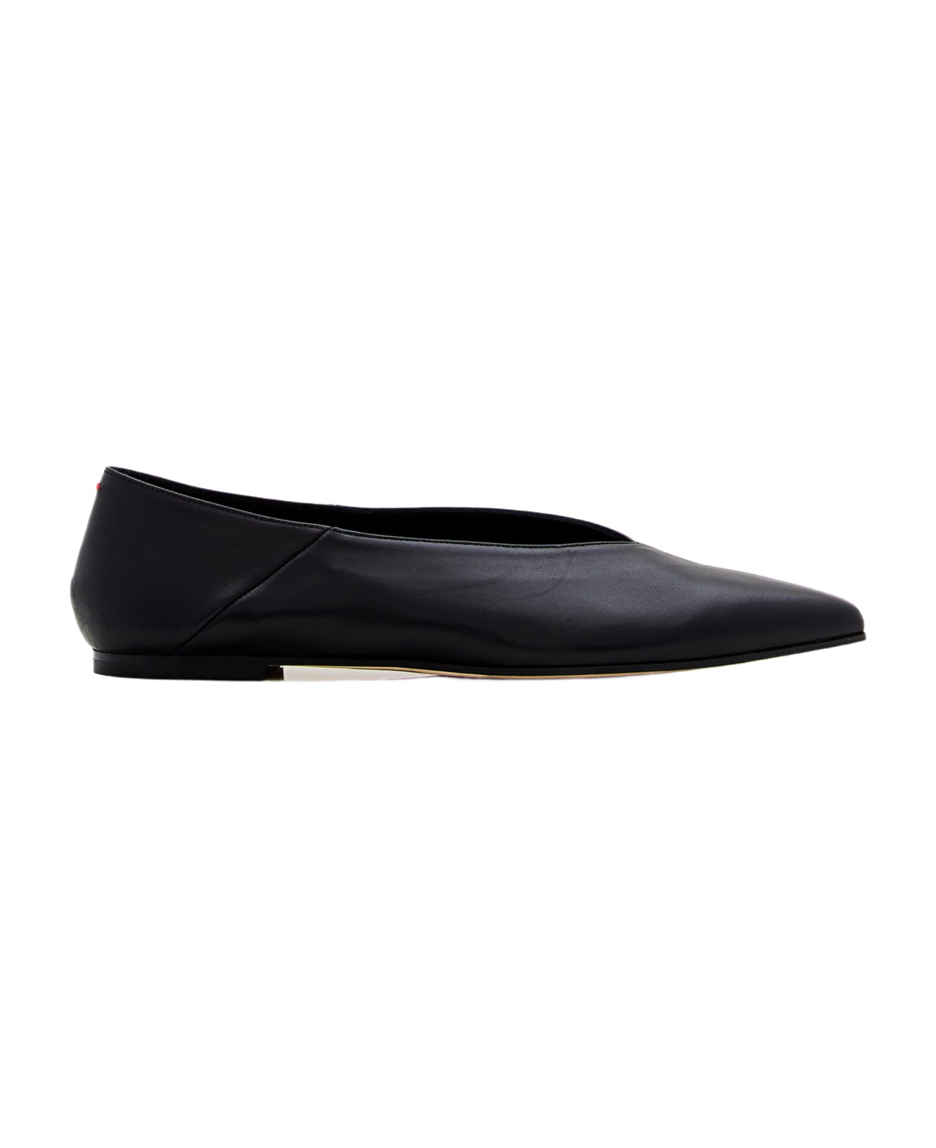 aeyde Moa Leather Ballet Flats - Black