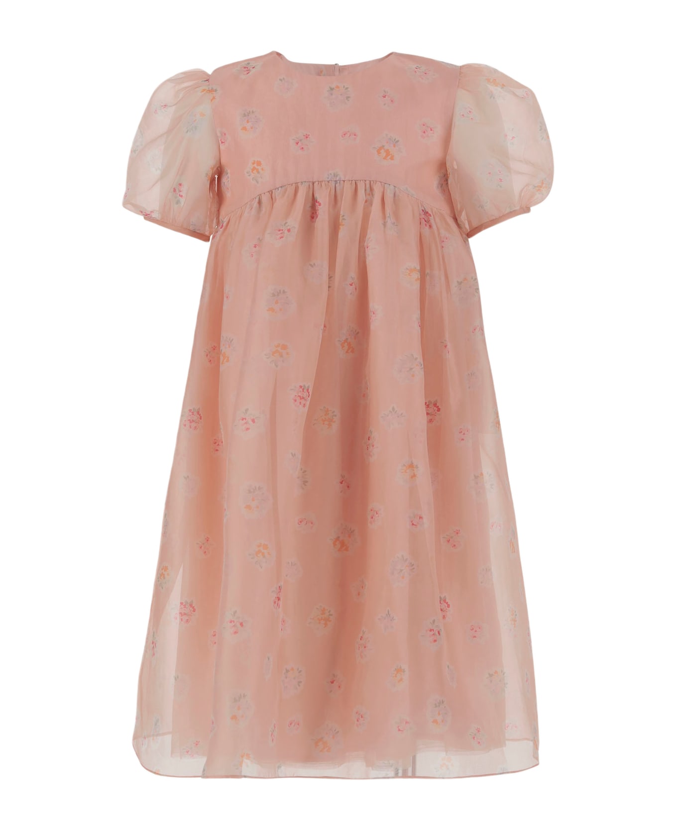 Bonpoint Silk Dress With Floral Pattern - Pink
