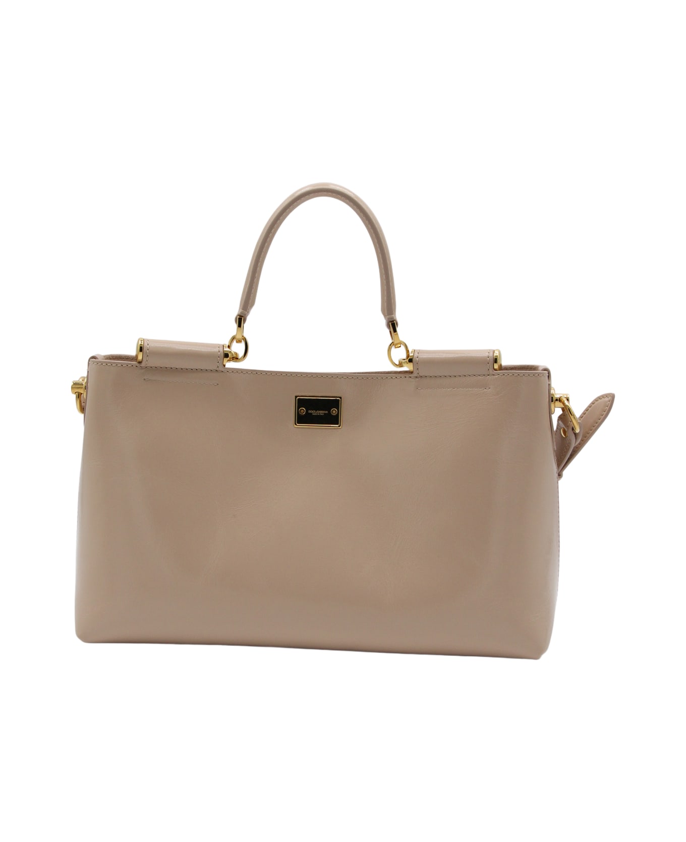 Dolce & Gabbana Nude Leather My Sicily Shoulder Bag - Nude