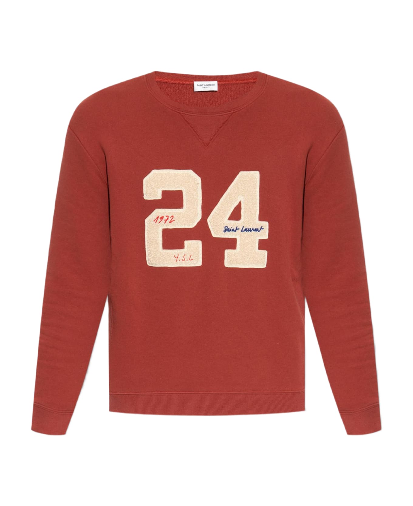 Saint Laurent Cotton Sweatshirt - ROSSO