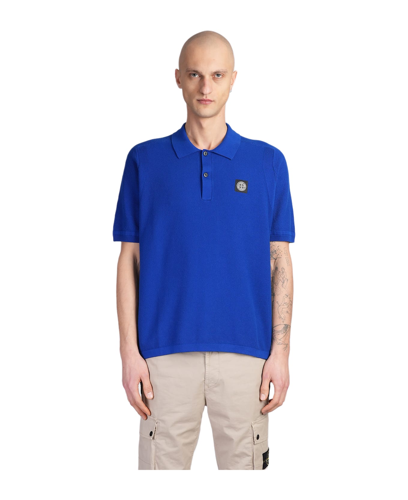 Stone Island Polo In Blue Cotton - blue