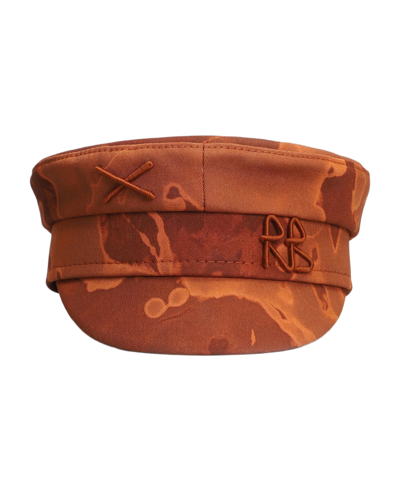 Ruslan Baginskiy Baker Boy Hats In Orange Cotton - orange