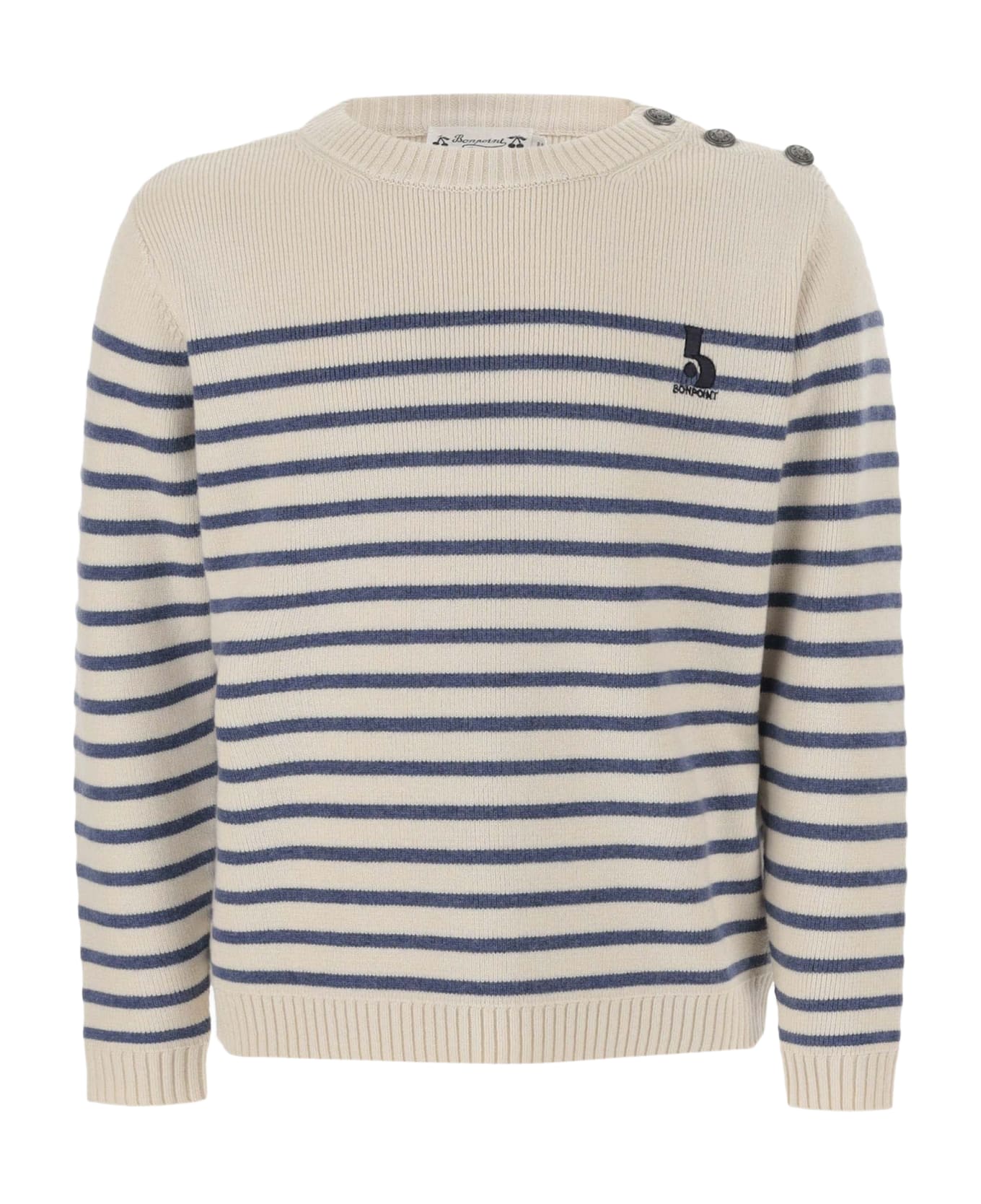 Bonpoint Striped Wool Blend Sweater - Blue