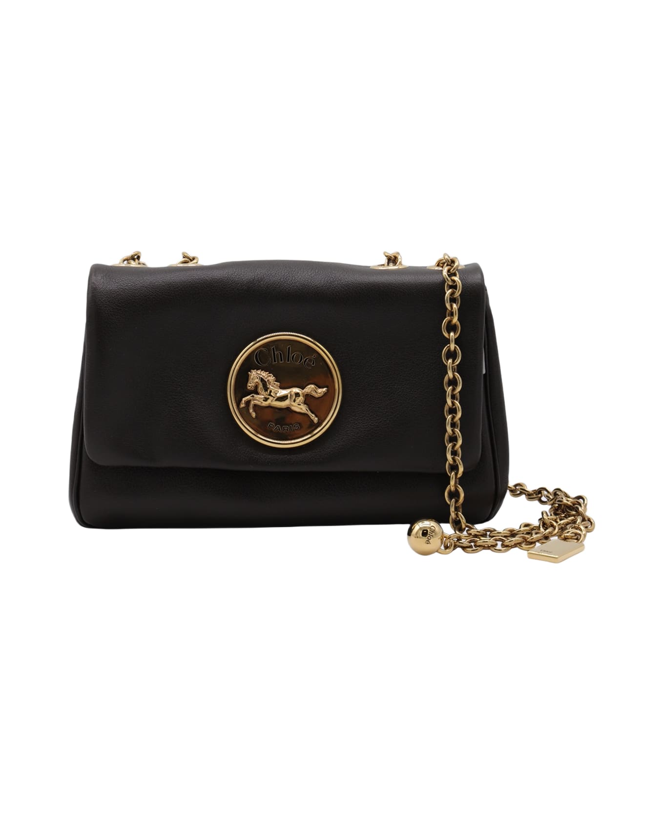 Chloé Dark Brown Leather Heritage Shoulder Bag - INK BROWN
