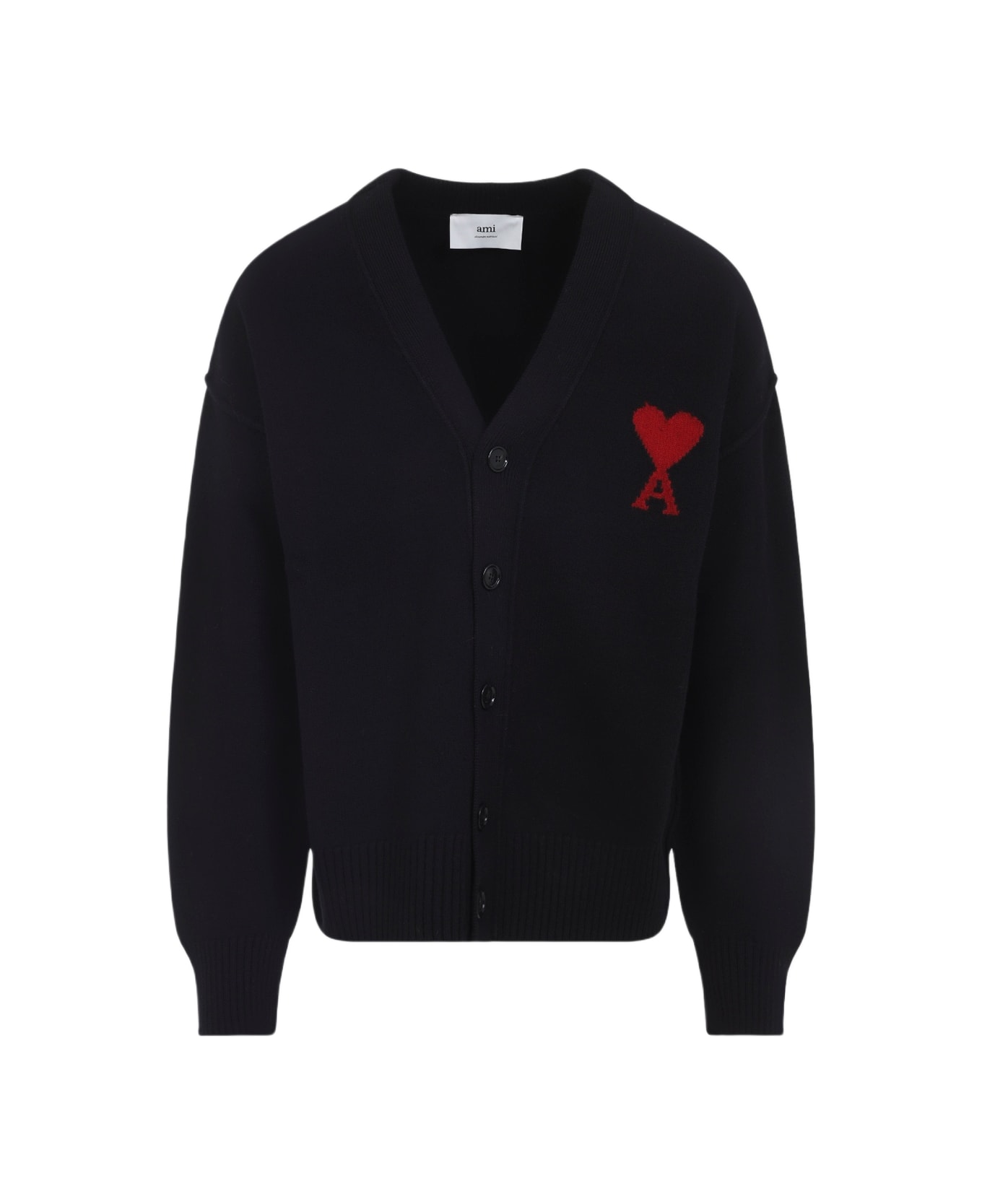 Ami Alexandre Mattiussi Adc Cardigan - Black Red