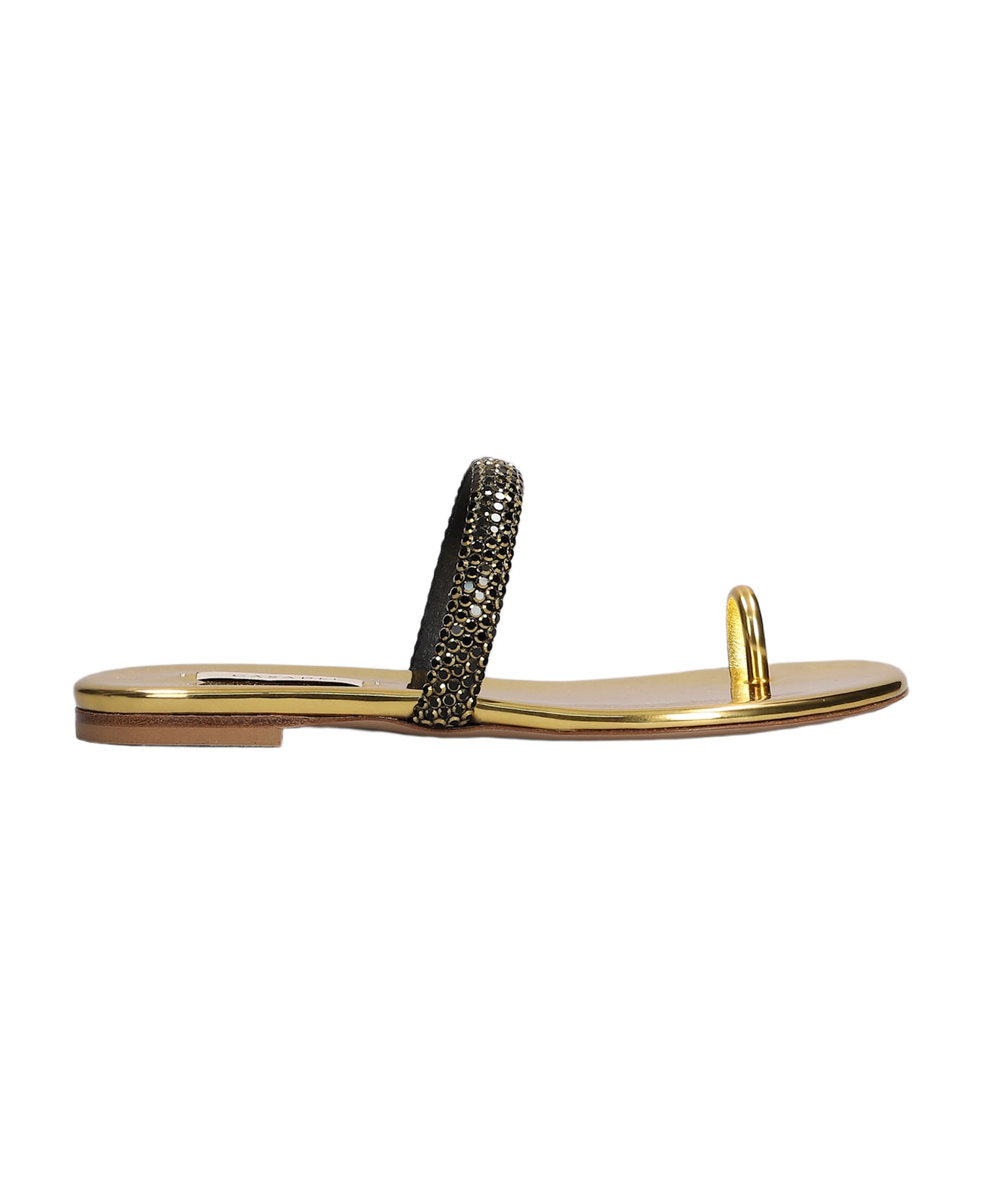Casadei Olympo Flat Flats In Gold Leather - gold