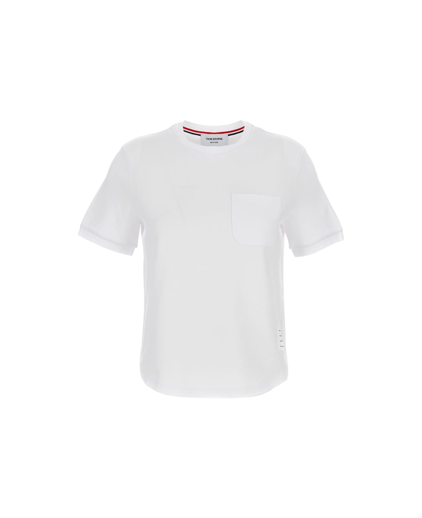 Thom Browne Cotton Milano Pocket Tee - White