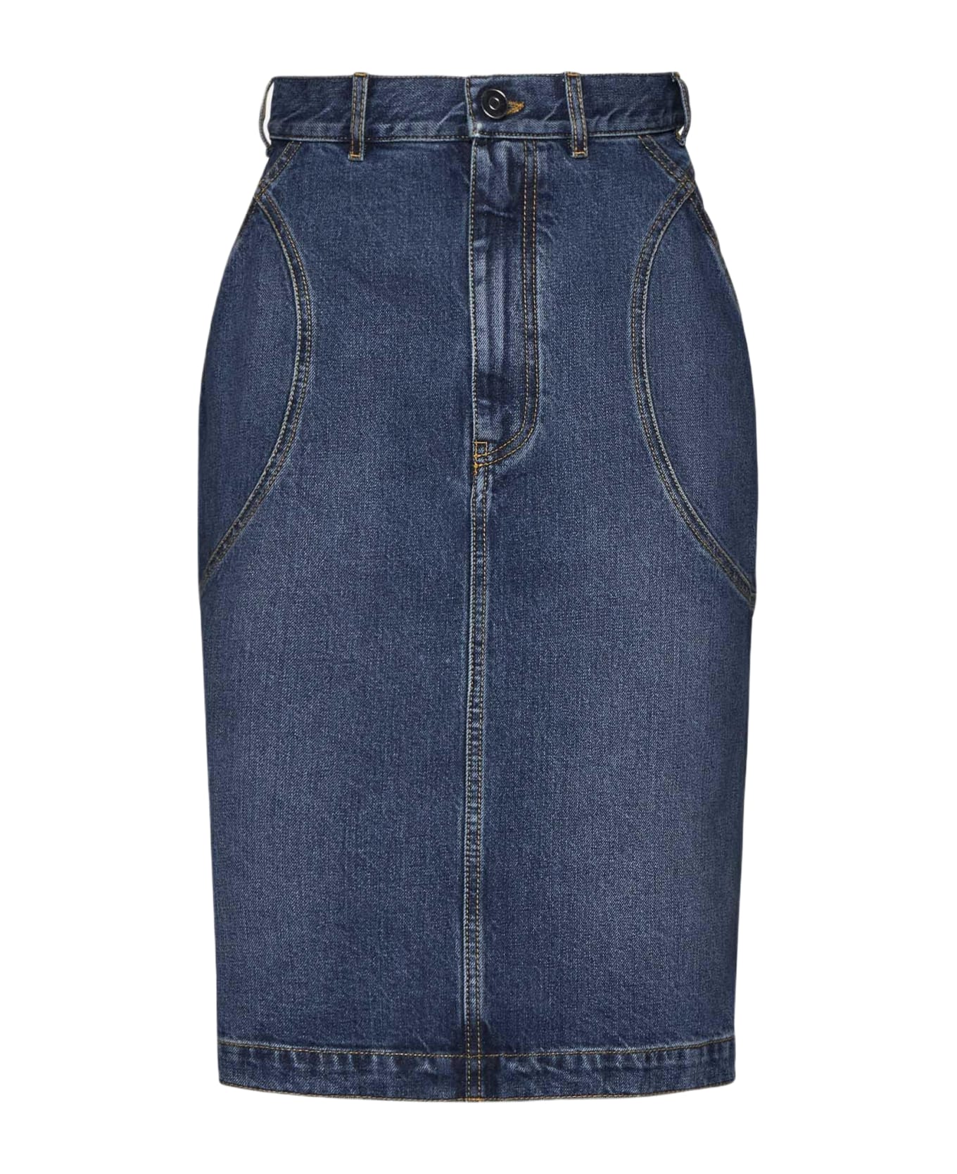 Alaia Denim Pencil Skirt - Bleu vintage