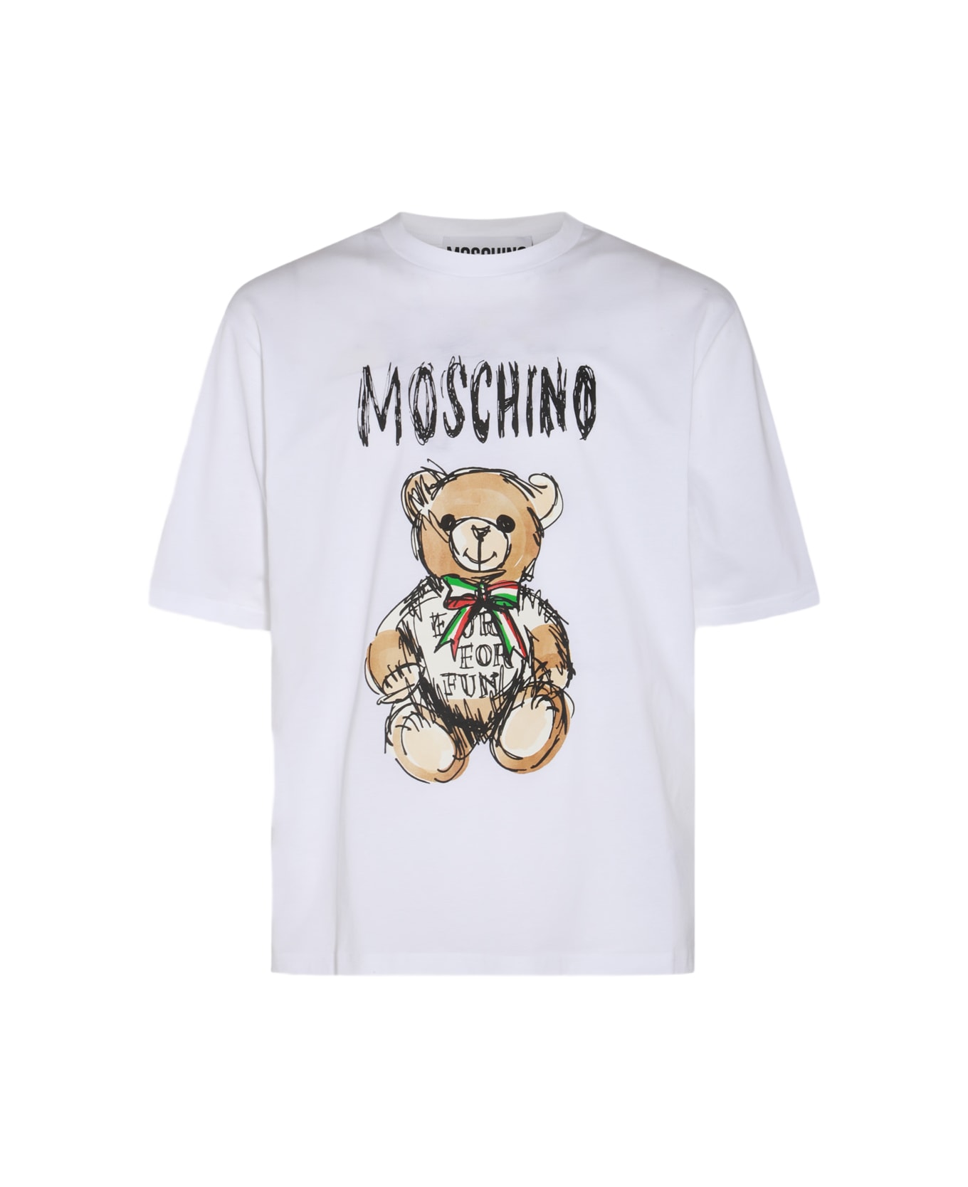 Moschino White Cotton T-shirt シャツ