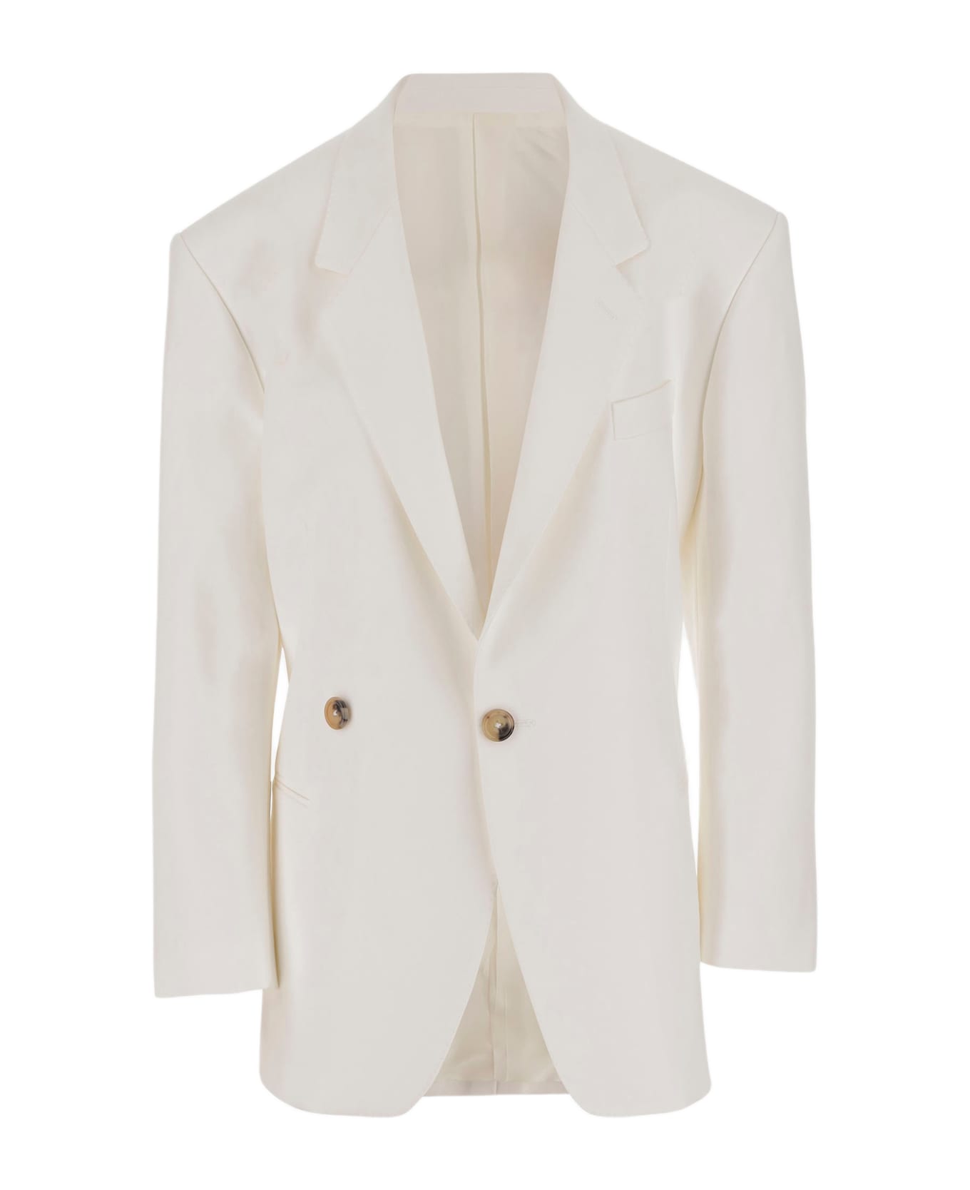 Armarium Hubby Single-breasted Cotton Jacket - White