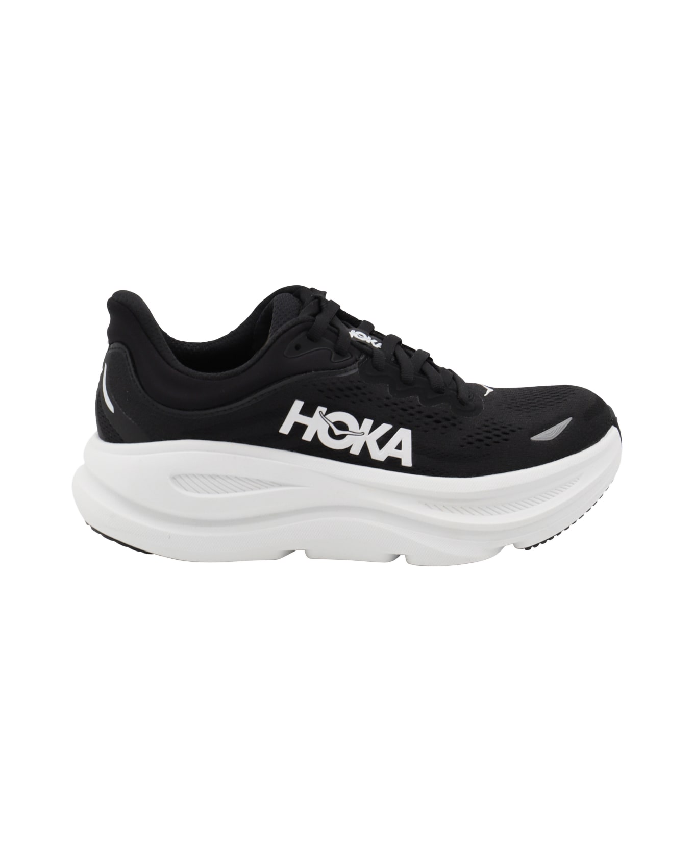 Hoka Black And White Bondi 9 Sneakers - Bwht Black / White