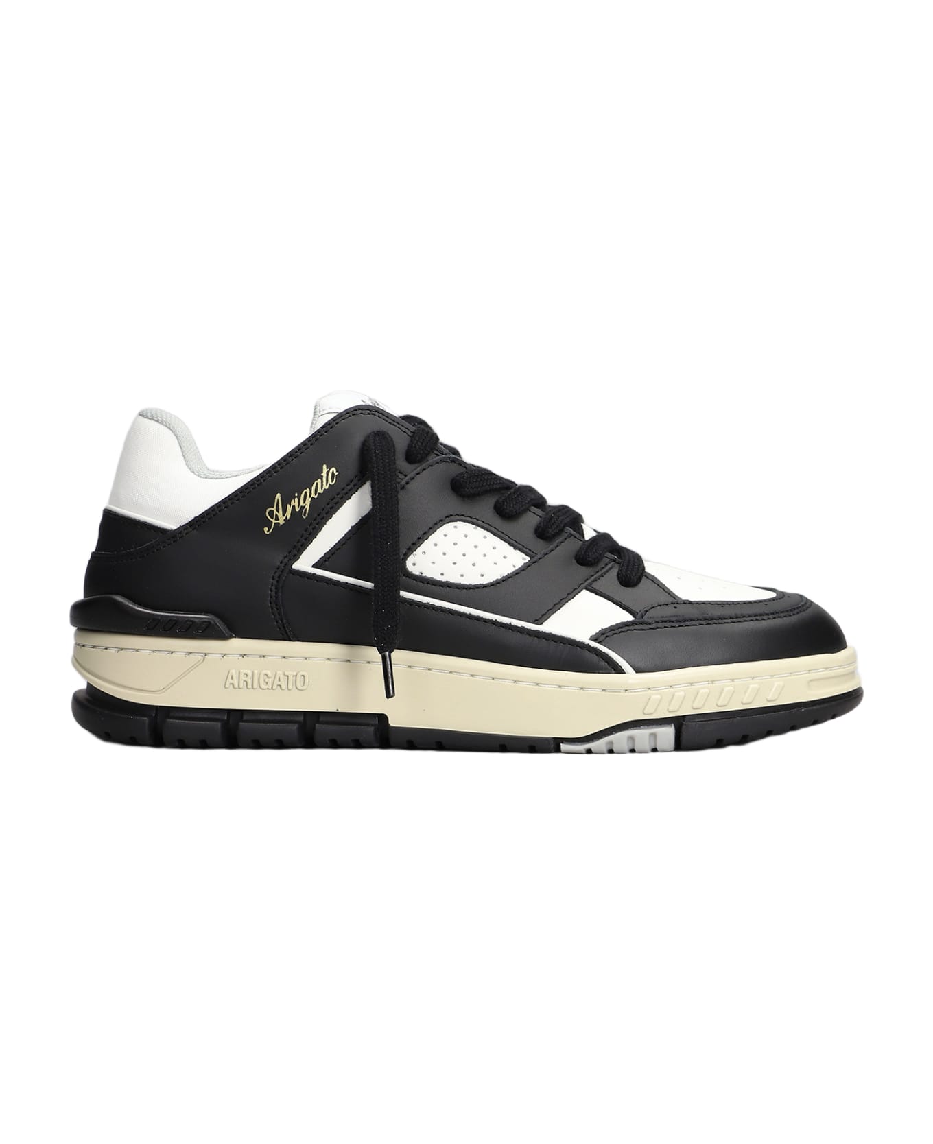 Axel Arigato Area Lo Sneakers In Black Leather - Nero bianco