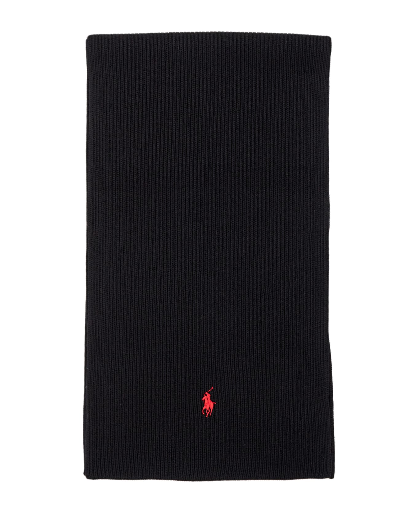 Polo Ralph Lauren Signature Pony Wool Scarf - Black
