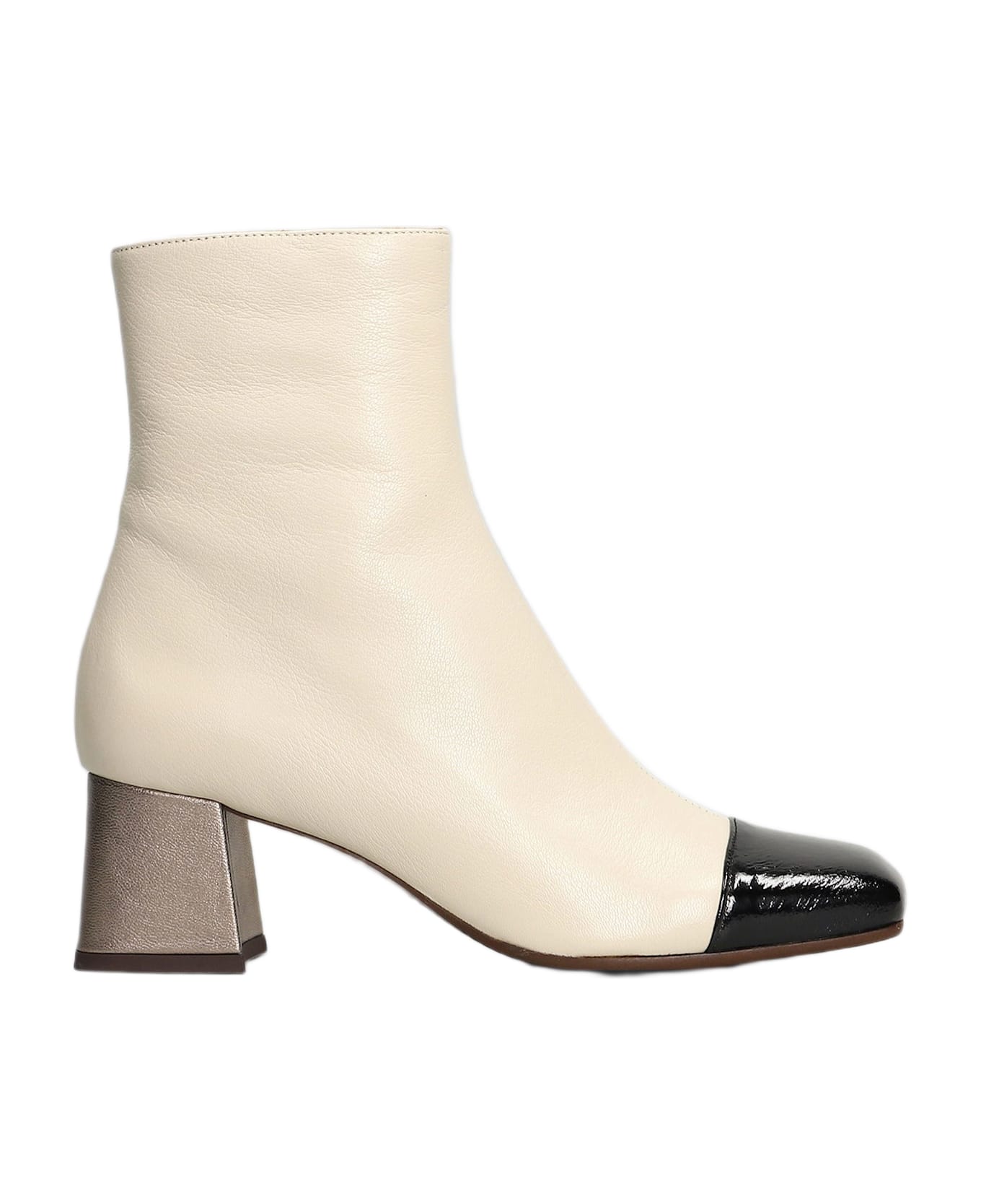 Chie Mihara Volkiria High Heels Ankle Boots In White Leather - white