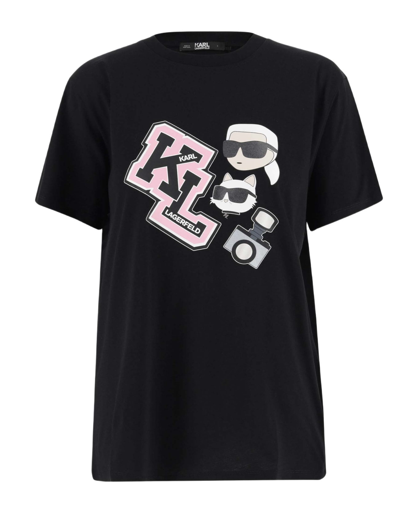 Karl Lagerfeld Cotton T-shirt With Logo - Black