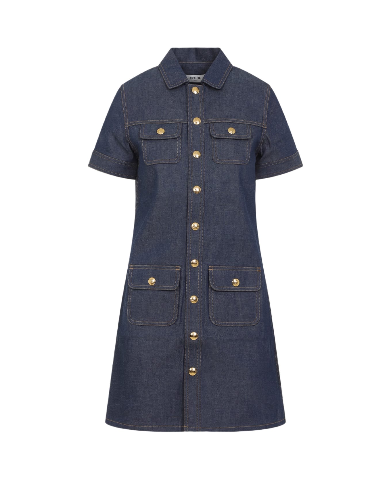 Celine Cotton Mini Dress - Ia Raw Wash