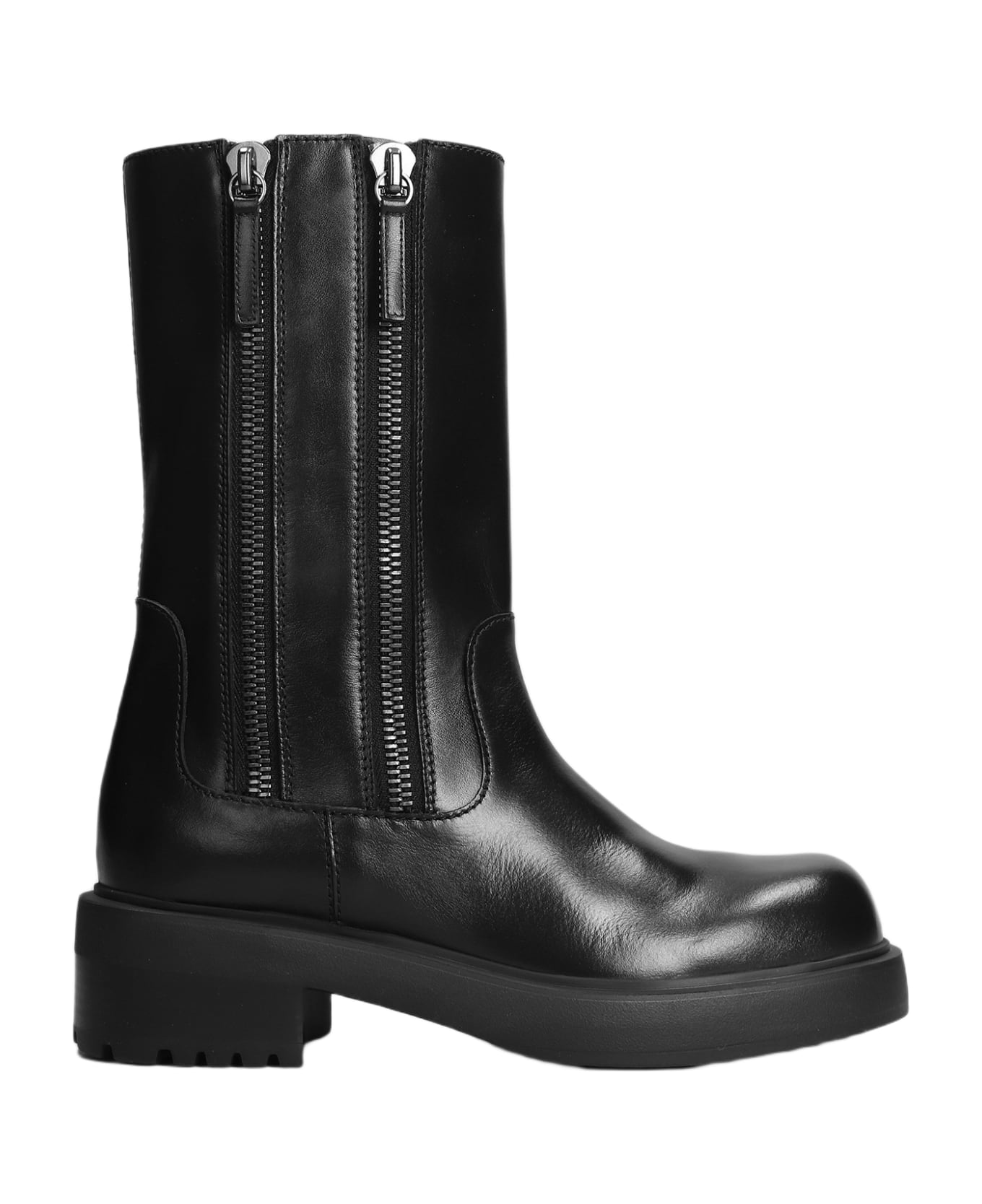 Giuseppe Zanotti Foustine Combat Boots In Black Leather - black