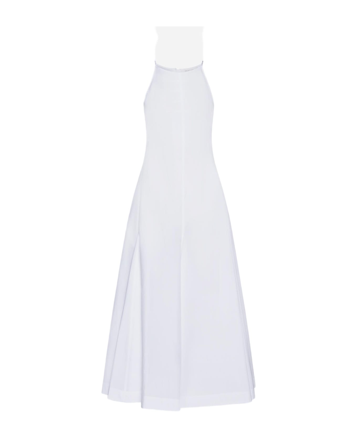 SportMax Cactus Cotton Maxi Dress - WHITE
