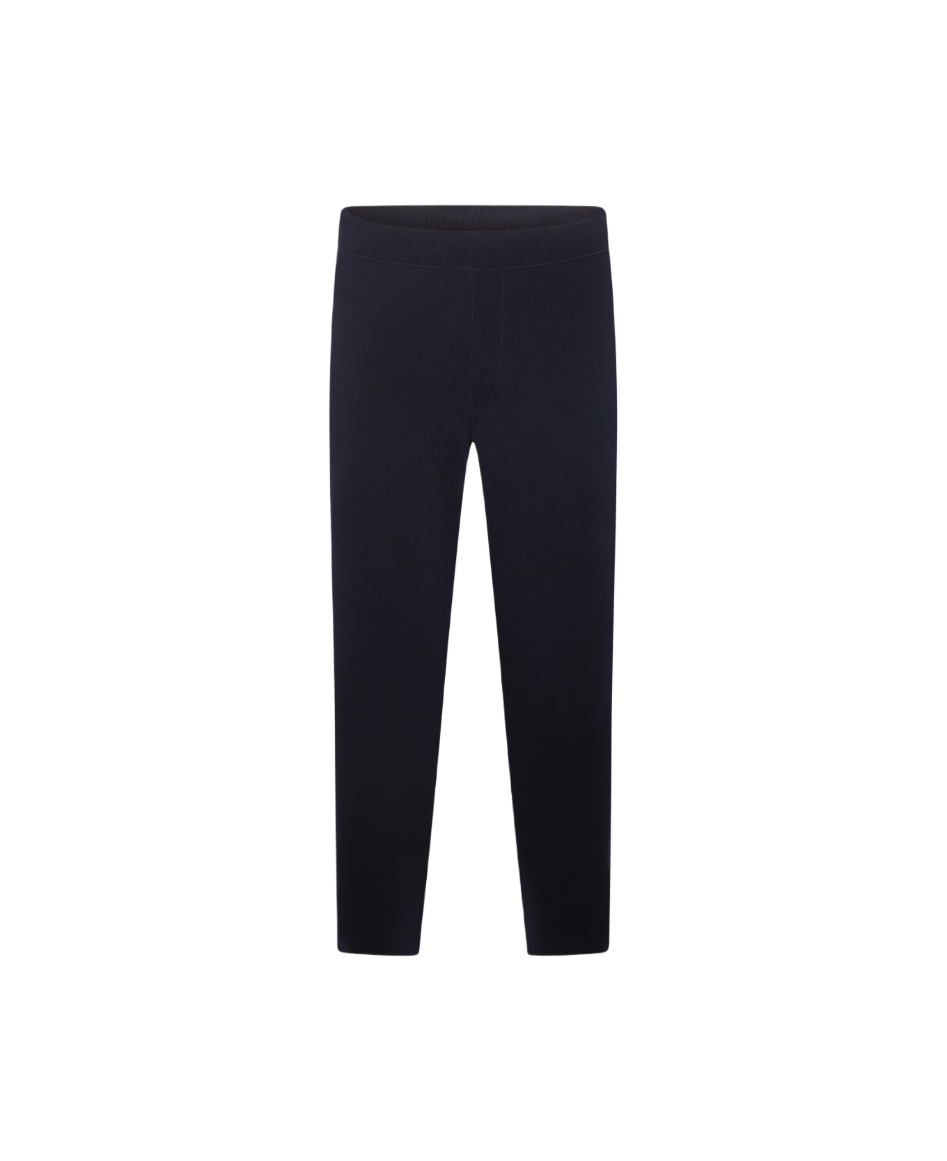 Brioni Navy Cotton Cashmere And Silk Blend Pants - Blue ボトムス