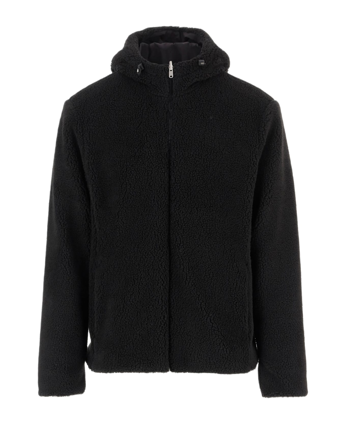 Herno Fleece Jacket With Hood - Black