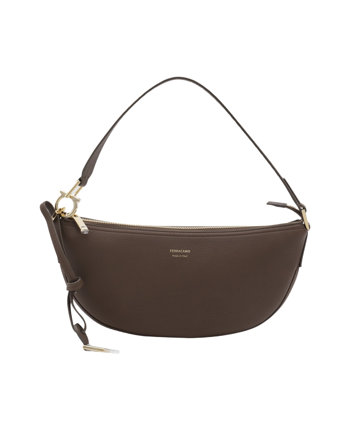 Ferragamo Brown Leather Crossbody Bag - CLAY