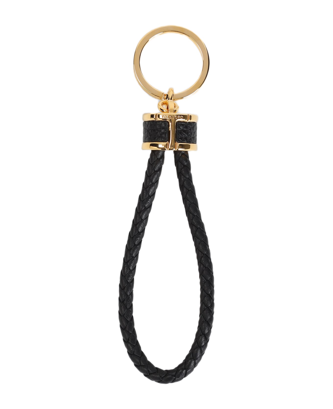 Tom Ford Calf Leather Key Ring - Black