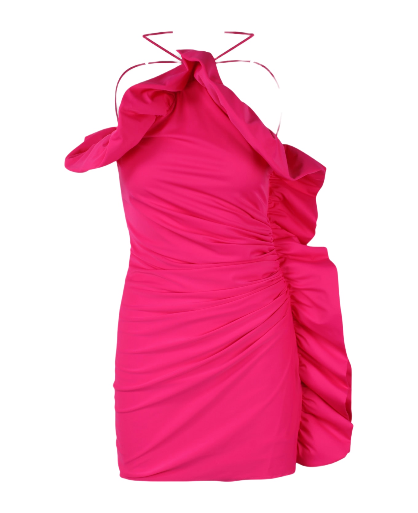 Parosh Ruffled Mini Dress - Pink & Purple